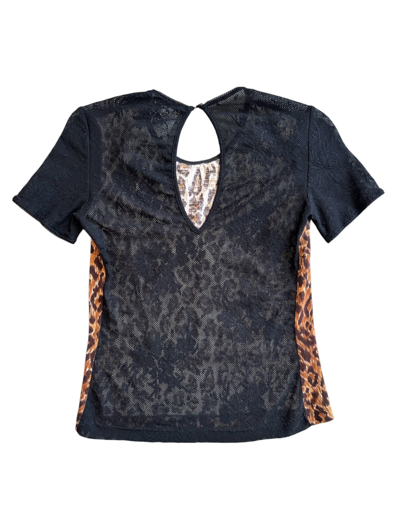 CHEETAH AND BLACK FISHNET S/S TOP @RAD