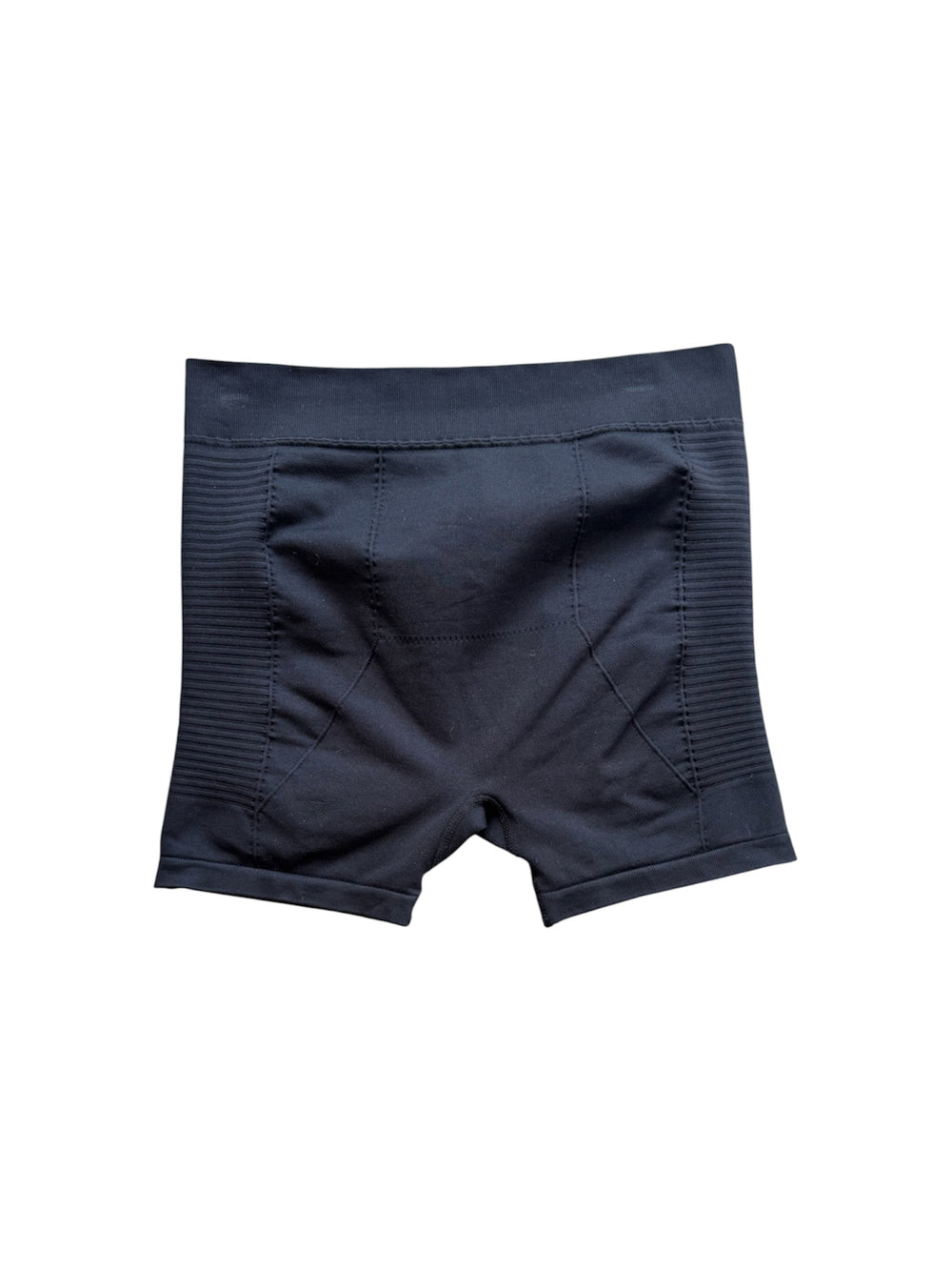 BLACK RIBBED BIKER SHORTS @DANNOG