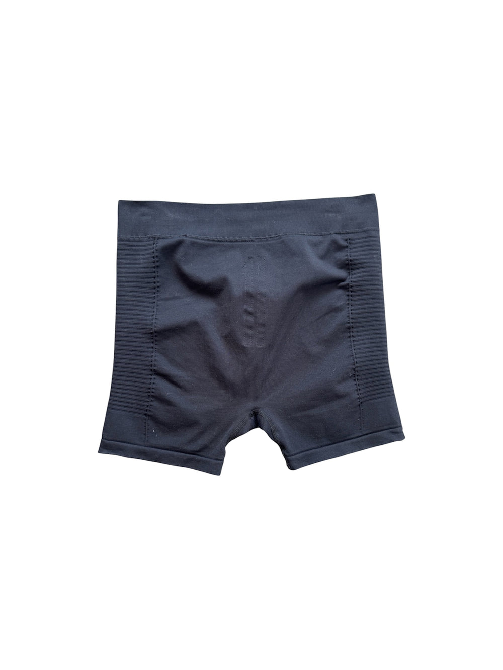 BLACK RIBBED BIKER SHORTS @DANNOG