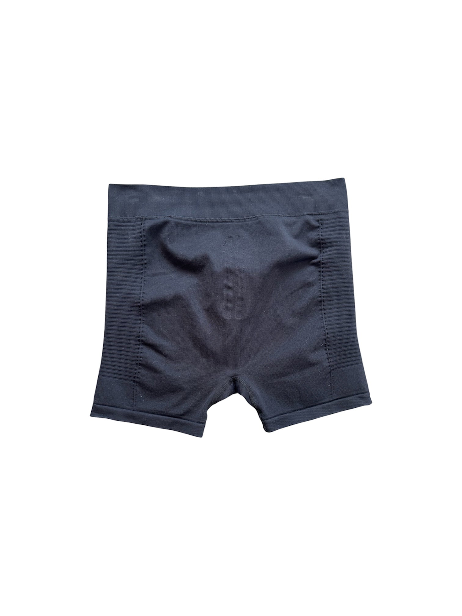BLACK RIBBED BIKER SHORTS @DANNOG