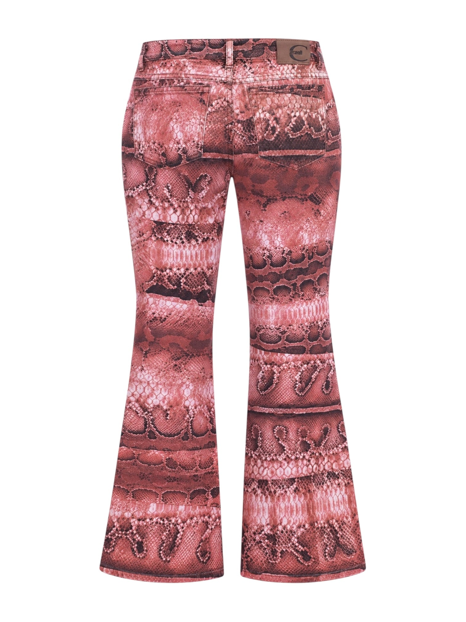 SALMON SNAKESKIN PRINTED STRAIGHT LEG JEANS