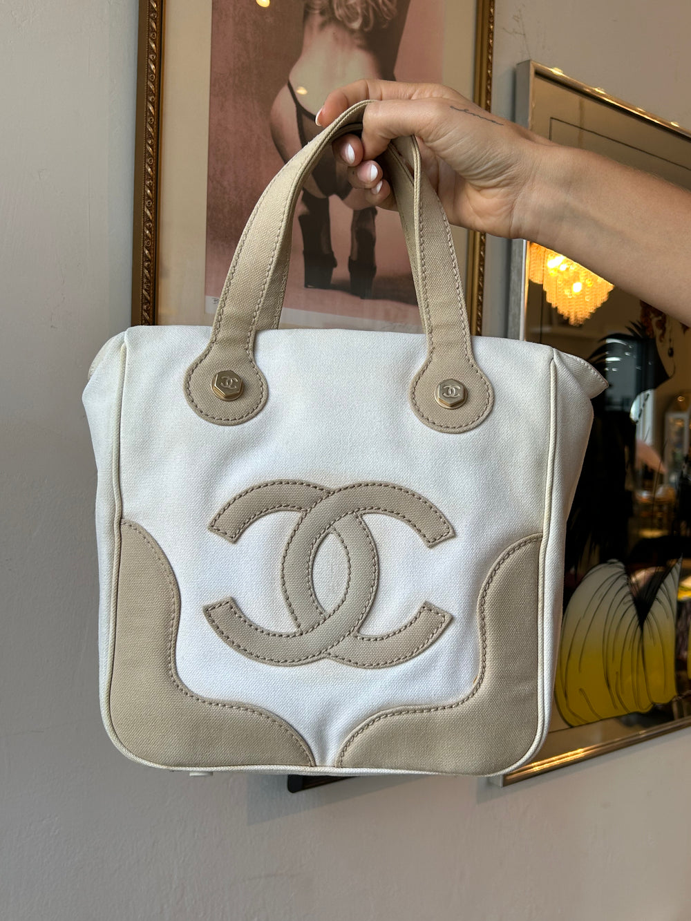 CANVAS MARSHMALLOW CC SMALL TOTE