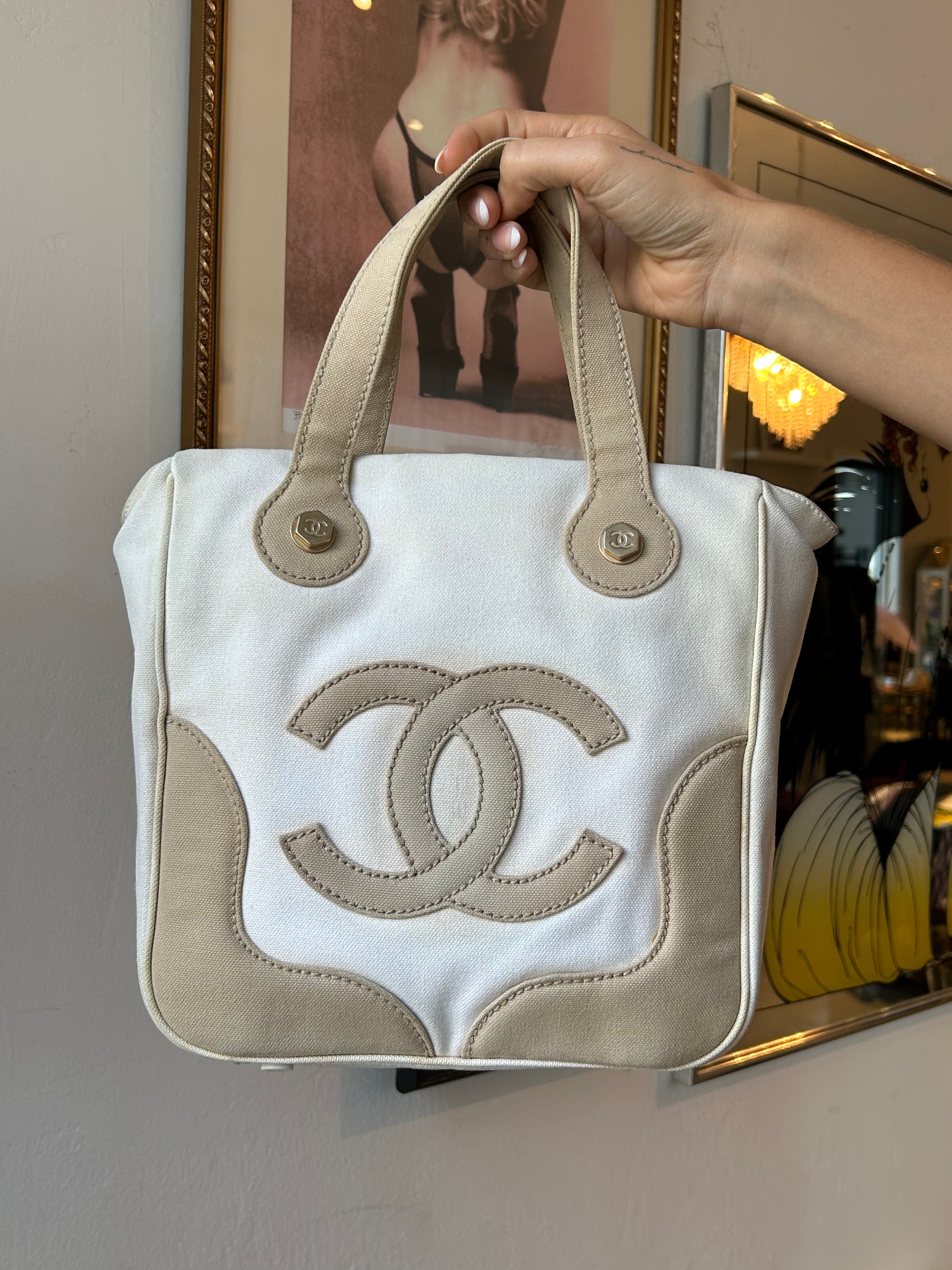 CANVAS MARSHMALLOW CC SMALL TOTE