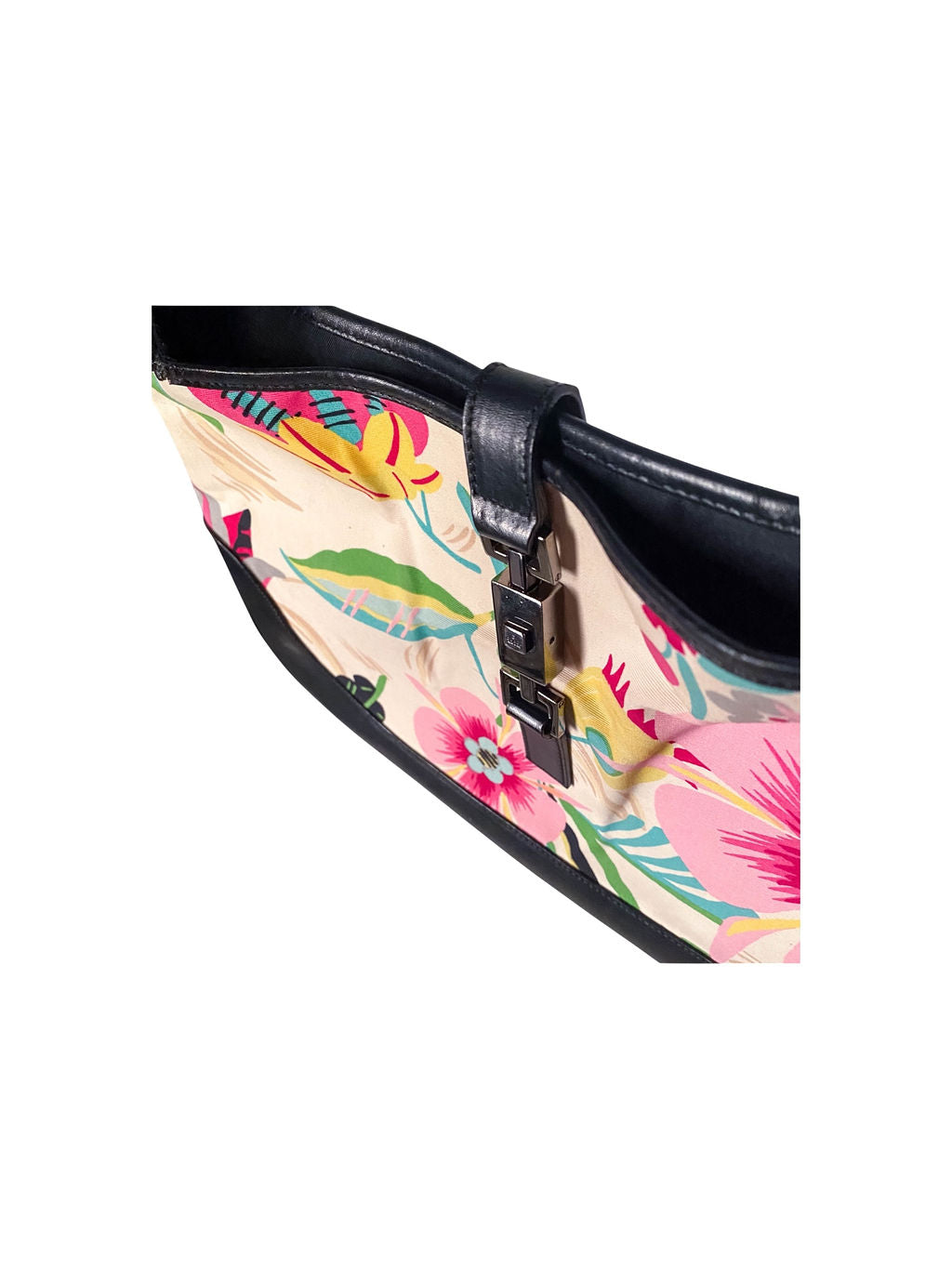 FLORAL BOTANICAL CANVAS JACKIE O SHOULDER BAG