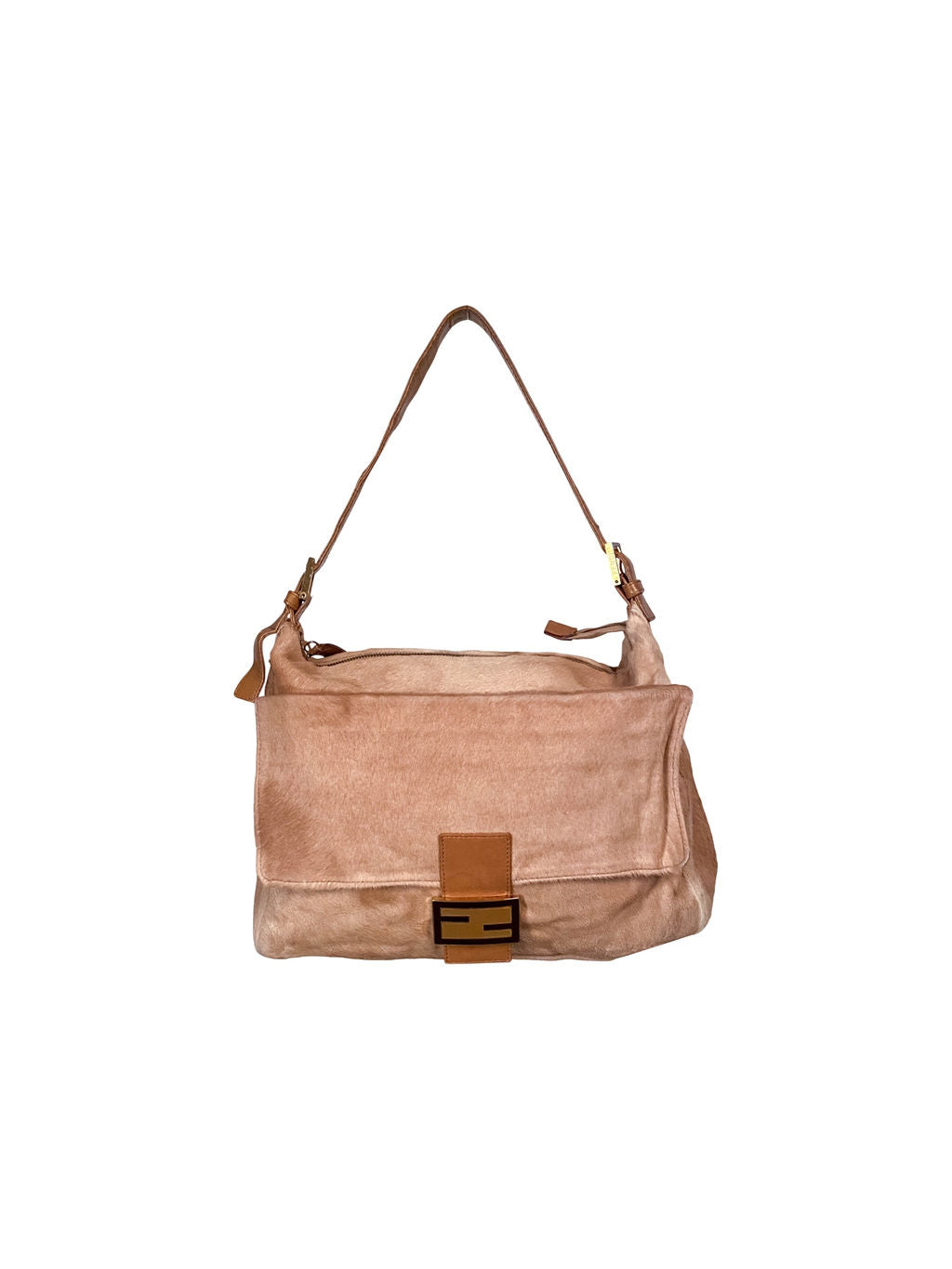 BEIGE PONYHAIR MAMA BAGUETTE