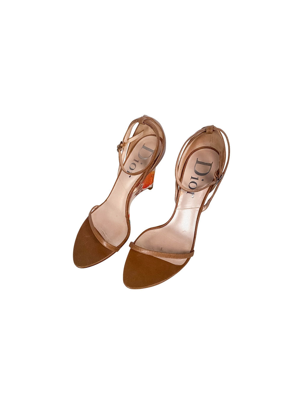 SS05 GALLIANO FLORAL WEDGE HEELS