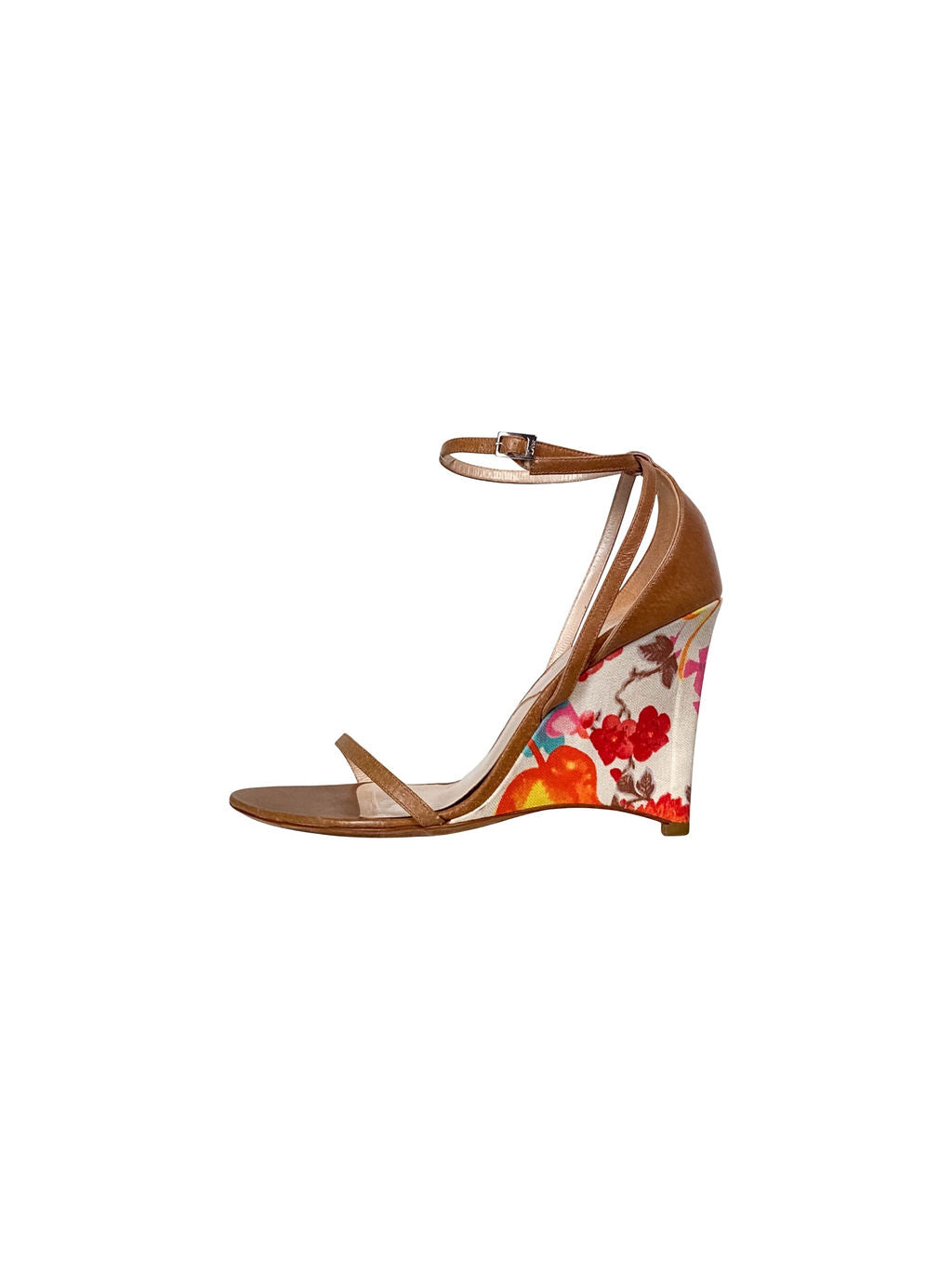 SS05 GALLIANO FLORAL WEDGE HEELS