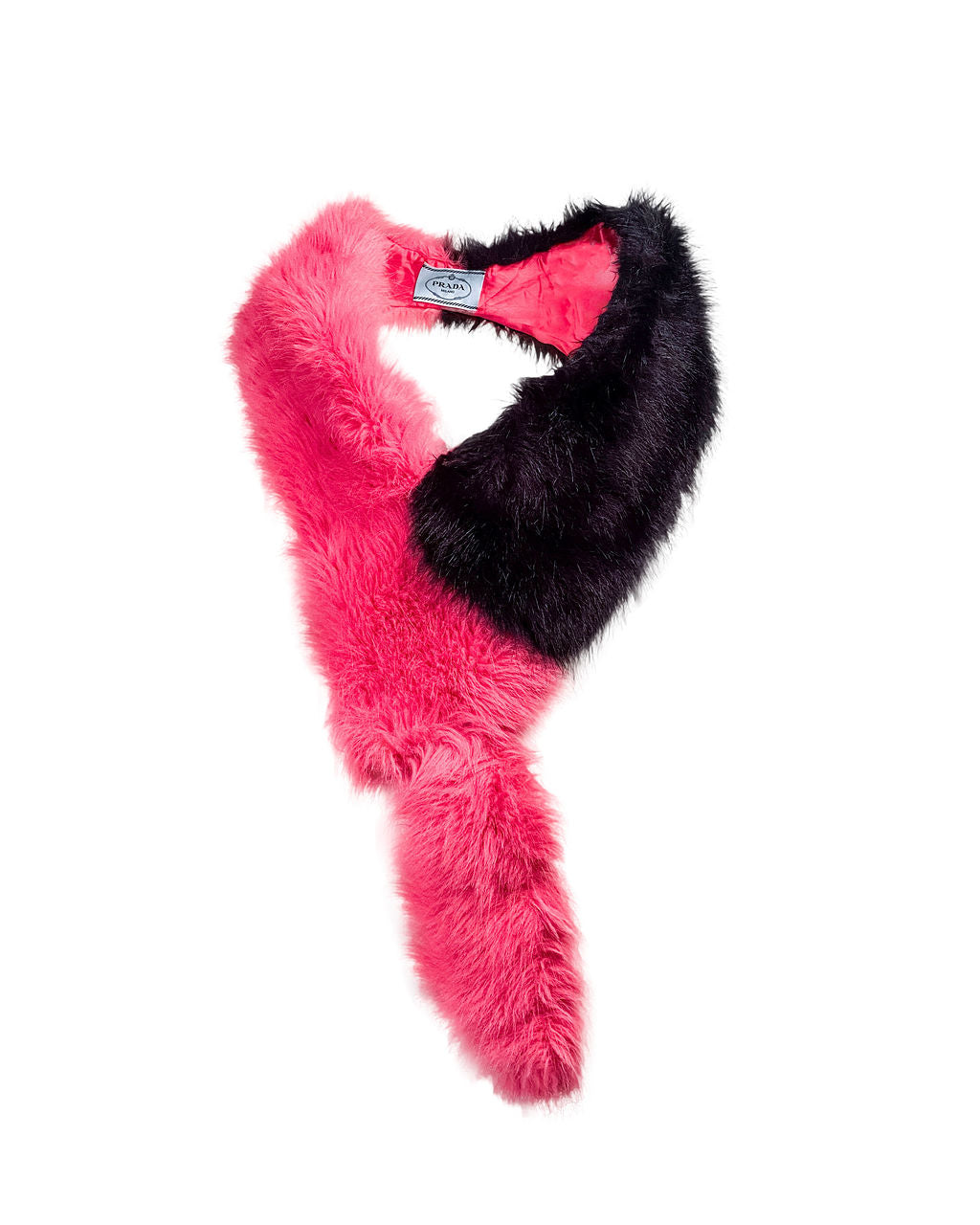 SS11 PINK & BLACK FAUX FUR STOLE