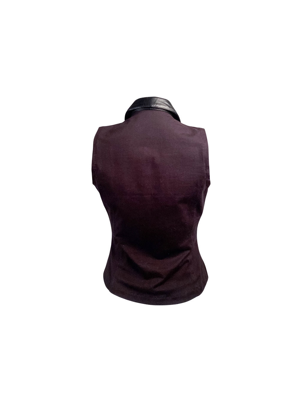 BLACK LEATHER VEST TOP