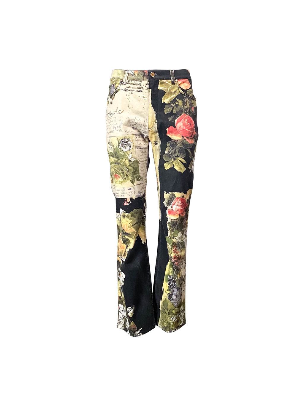 ROSE FLORAL LOVE LETTER PRINTED JEANS