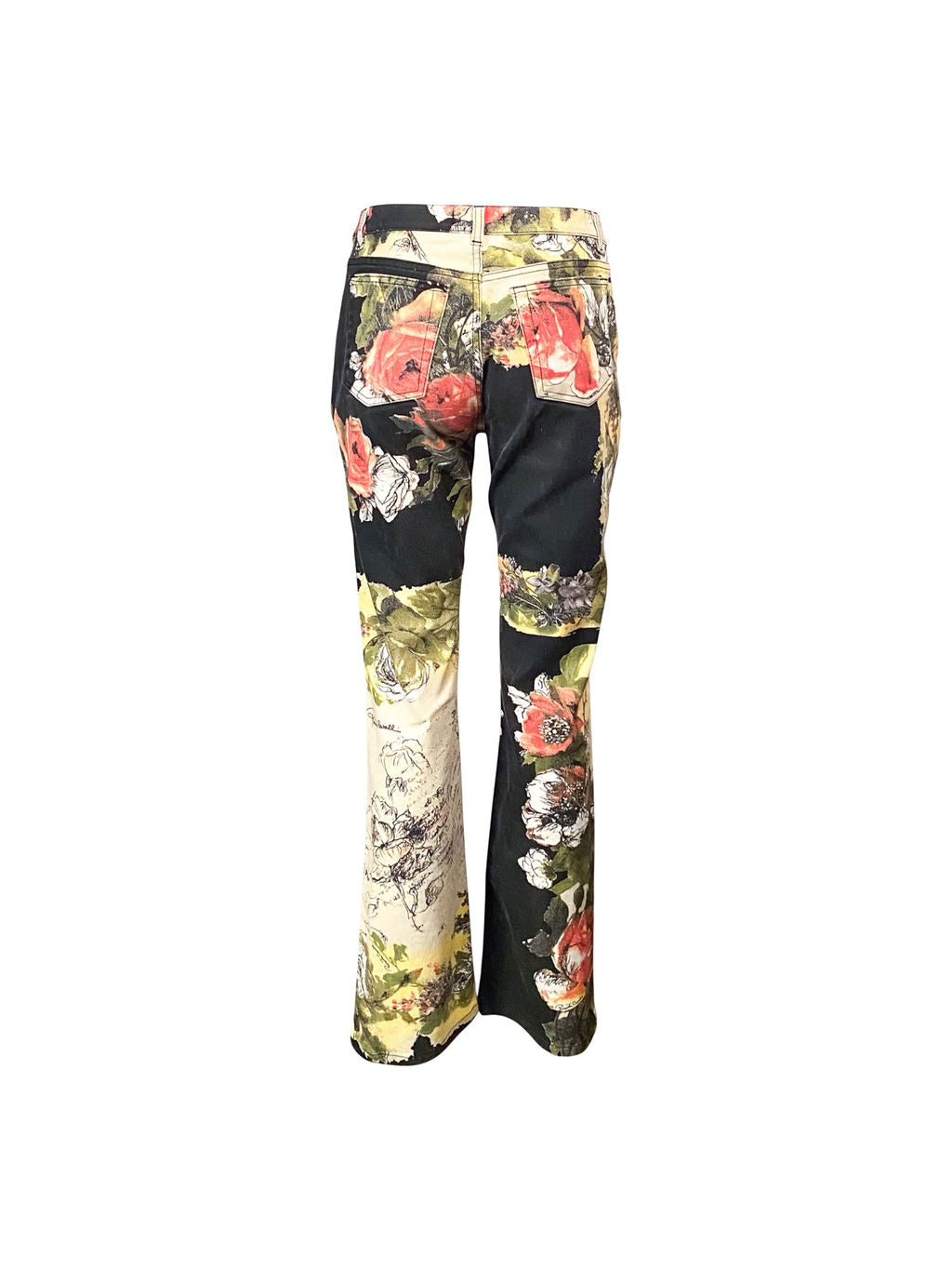 ROSE FLORAL LOVE LETTER PRINTED JEANS