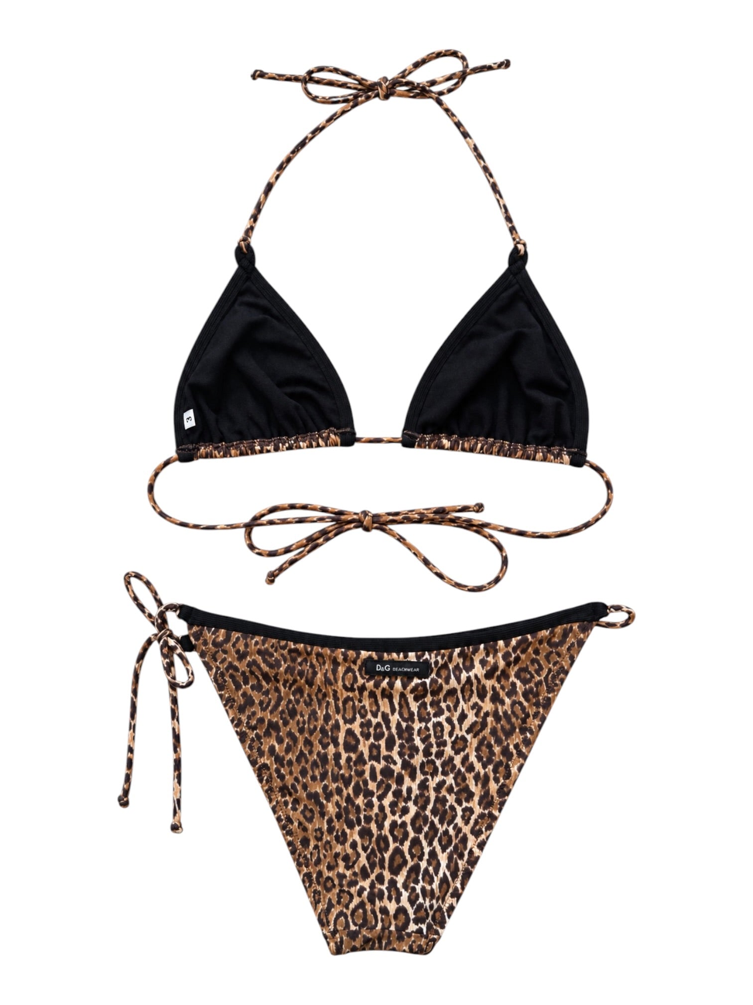 LEOPARD PRINT 2PC BIKINI W BLACK TRIM