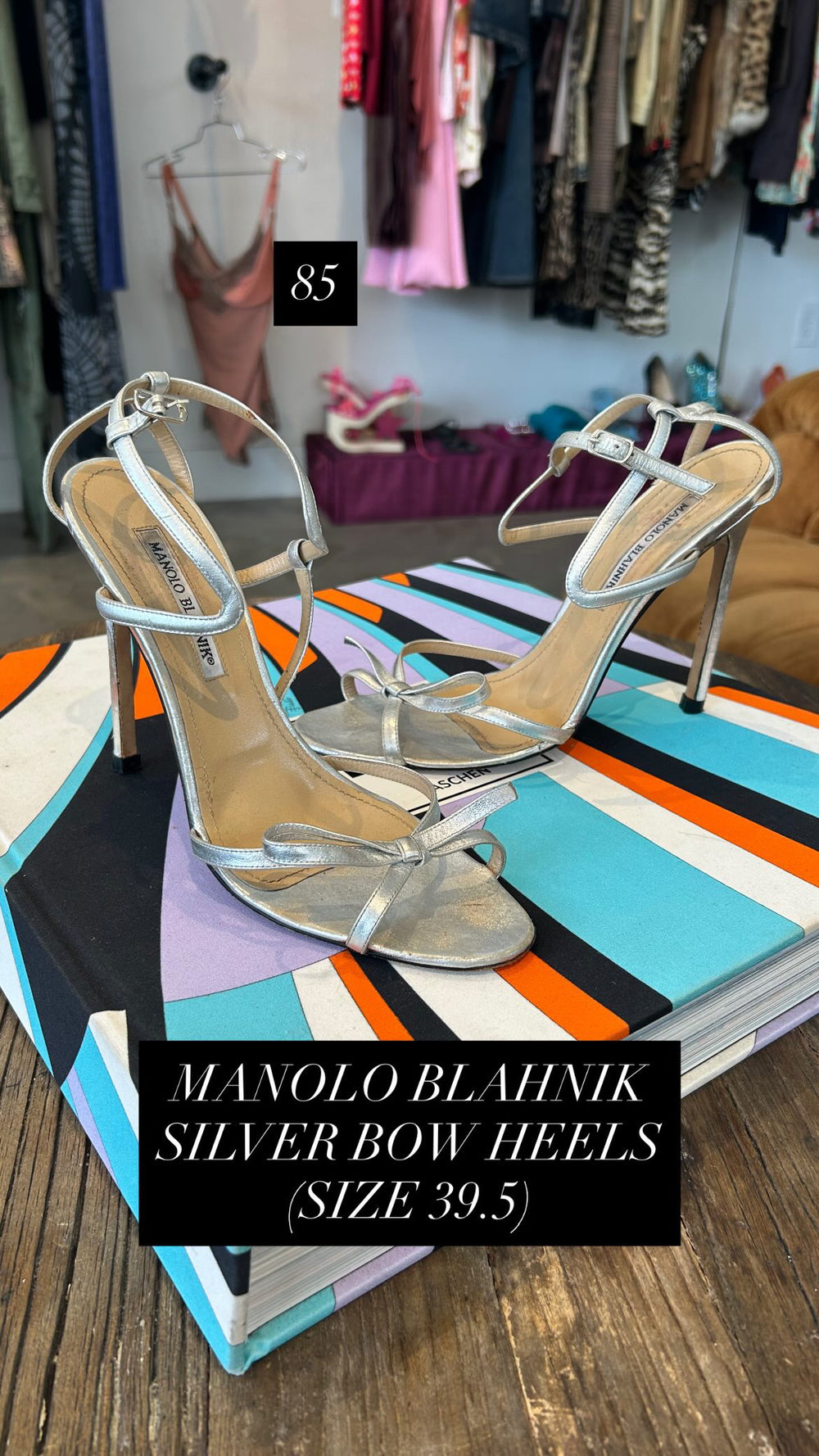 SILVER BOW HEELS