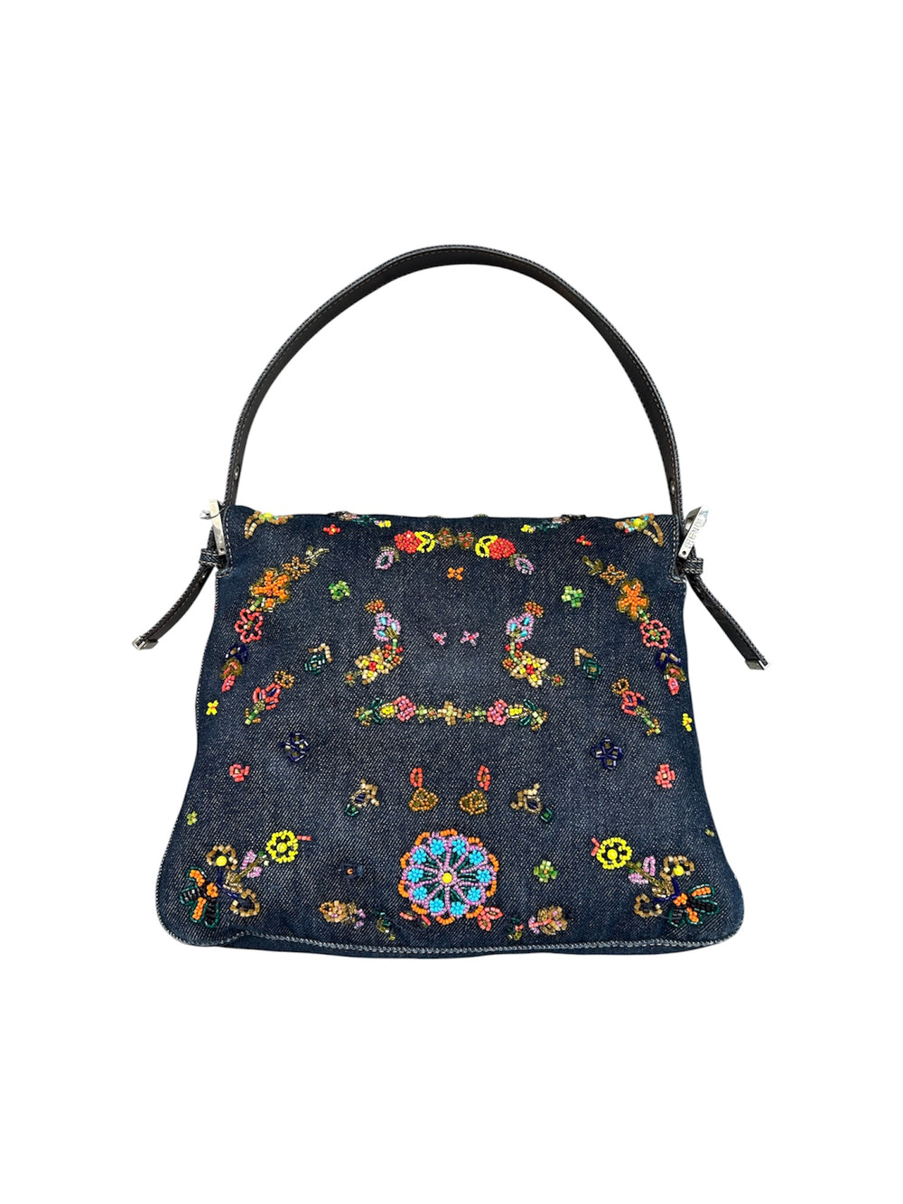 DENIM BEADED MAMA BAGUETTE @FRANMO