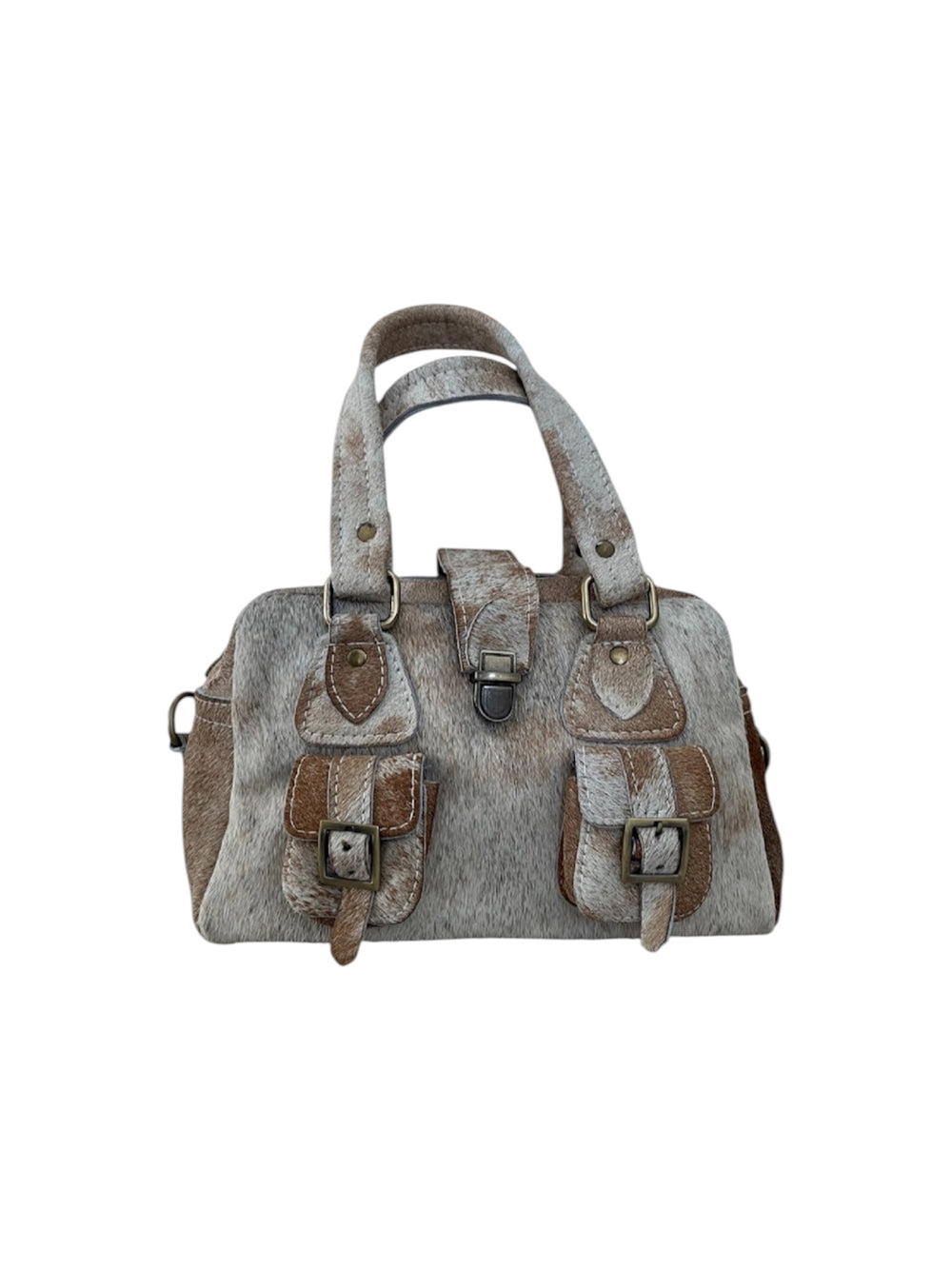 BUTTERCUP CALF HAIR MINI PURSE W/ LONG STRAP