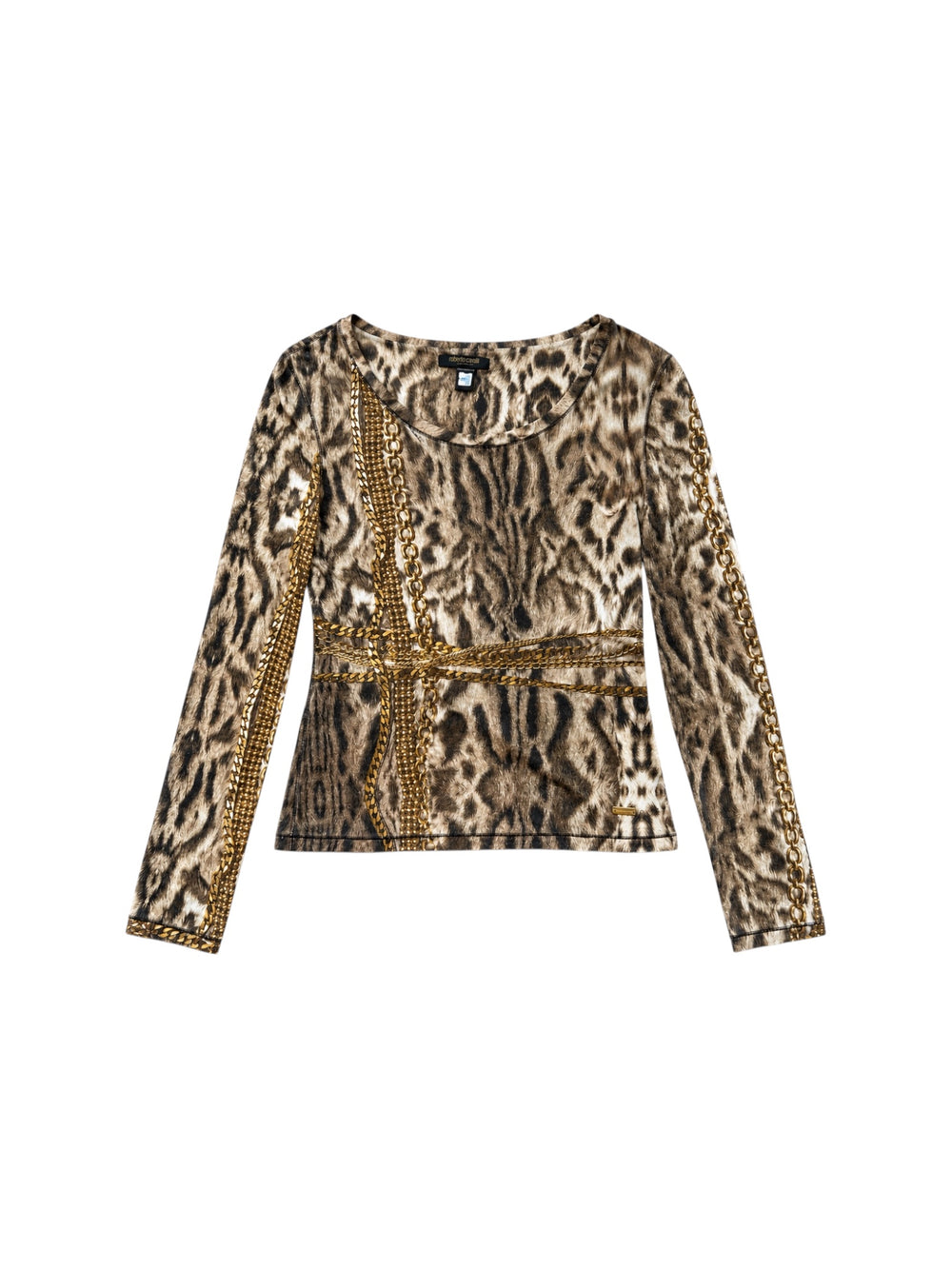 2003 LEOPARD & GOLD CHAIN PRINTED L/S TOP