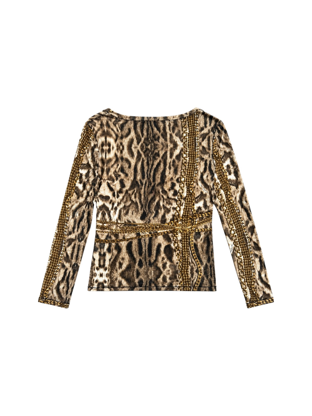 2003 LEOPARD & GOLD CHAIN PRINTED L/S TOP