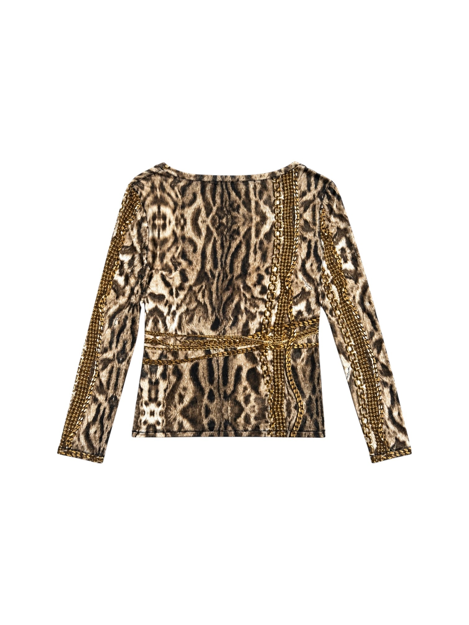 2003 LEOPARD & GOLD CHAIN PRINTED L/S TOP