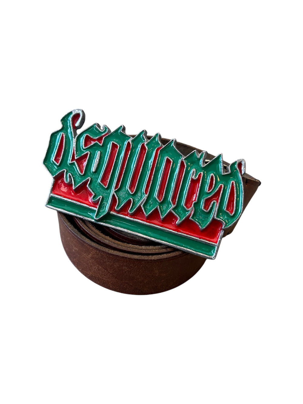GREEN & RED GOTHIC LOGO BELT