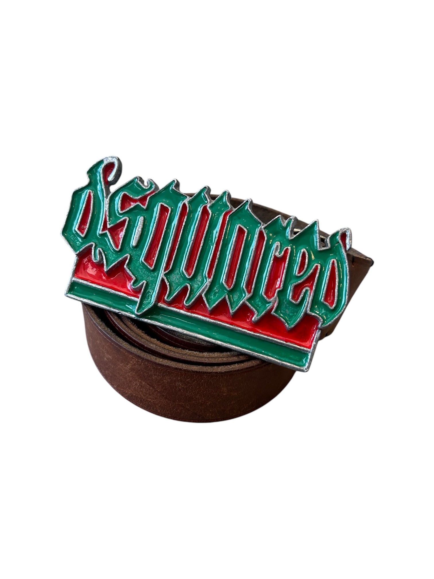 GREEN & RED GOTHIC LOGO BELT