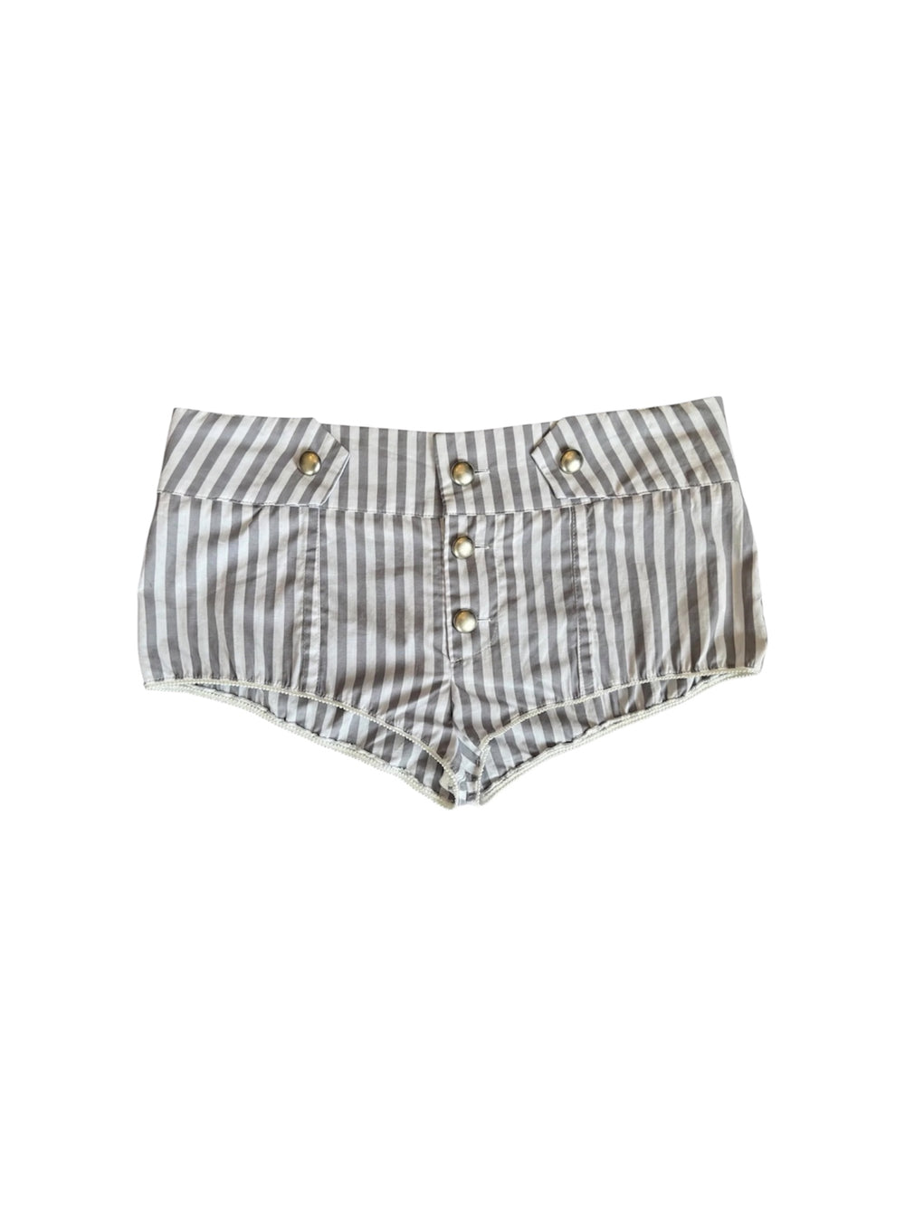 GREY & WHITE STRIPED SAILOR HOT SHORTS