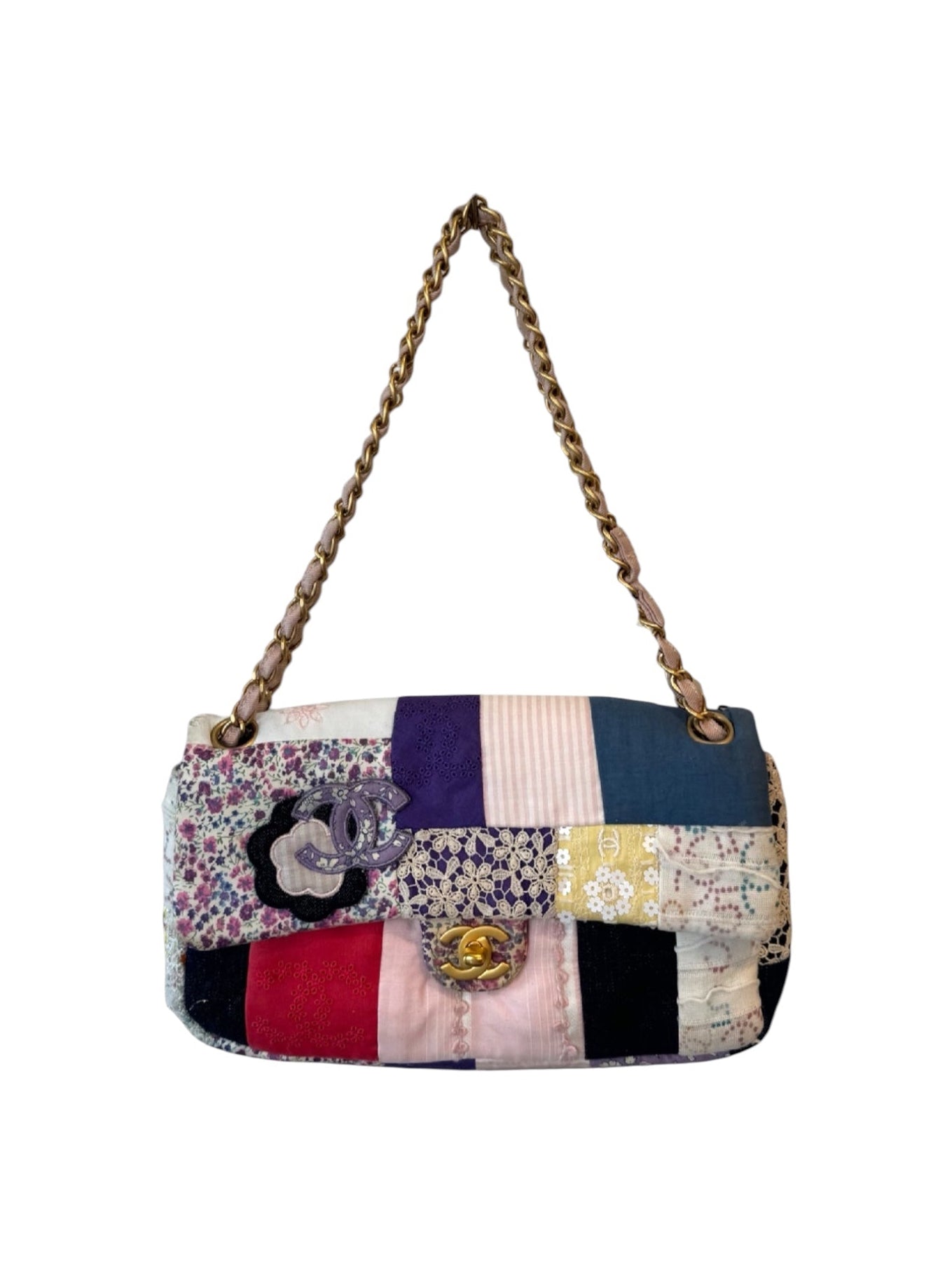2006 LIMITED EDITION TWEED/LACE & PATCHWORK FLAP BAG