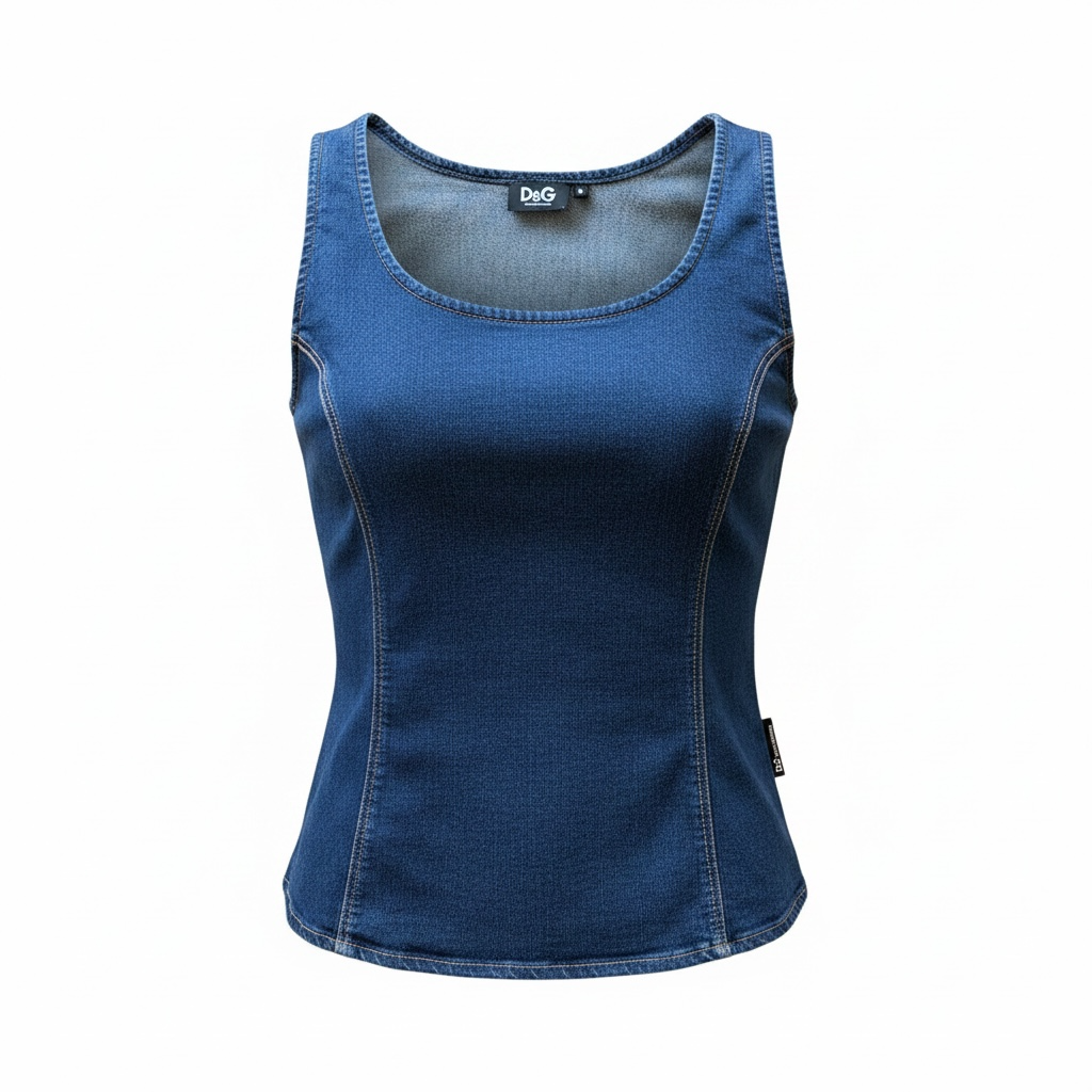 DARK WASH DENIM BUSTIER TANK