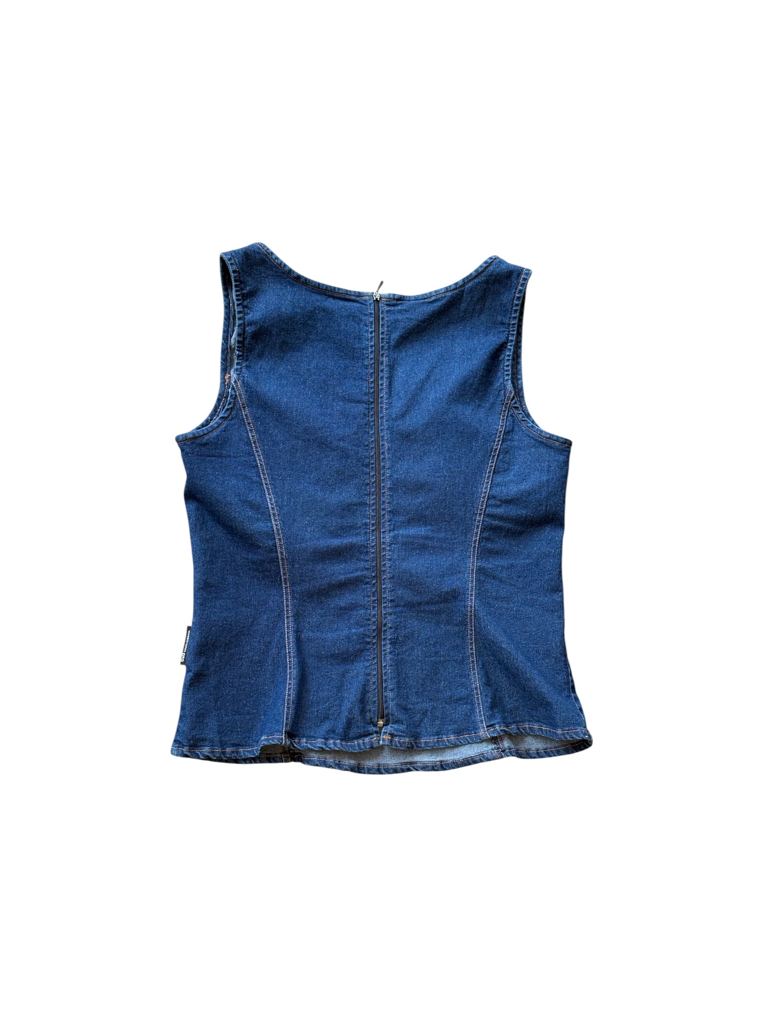 DARK WASH DENIM BUSTIER TANK