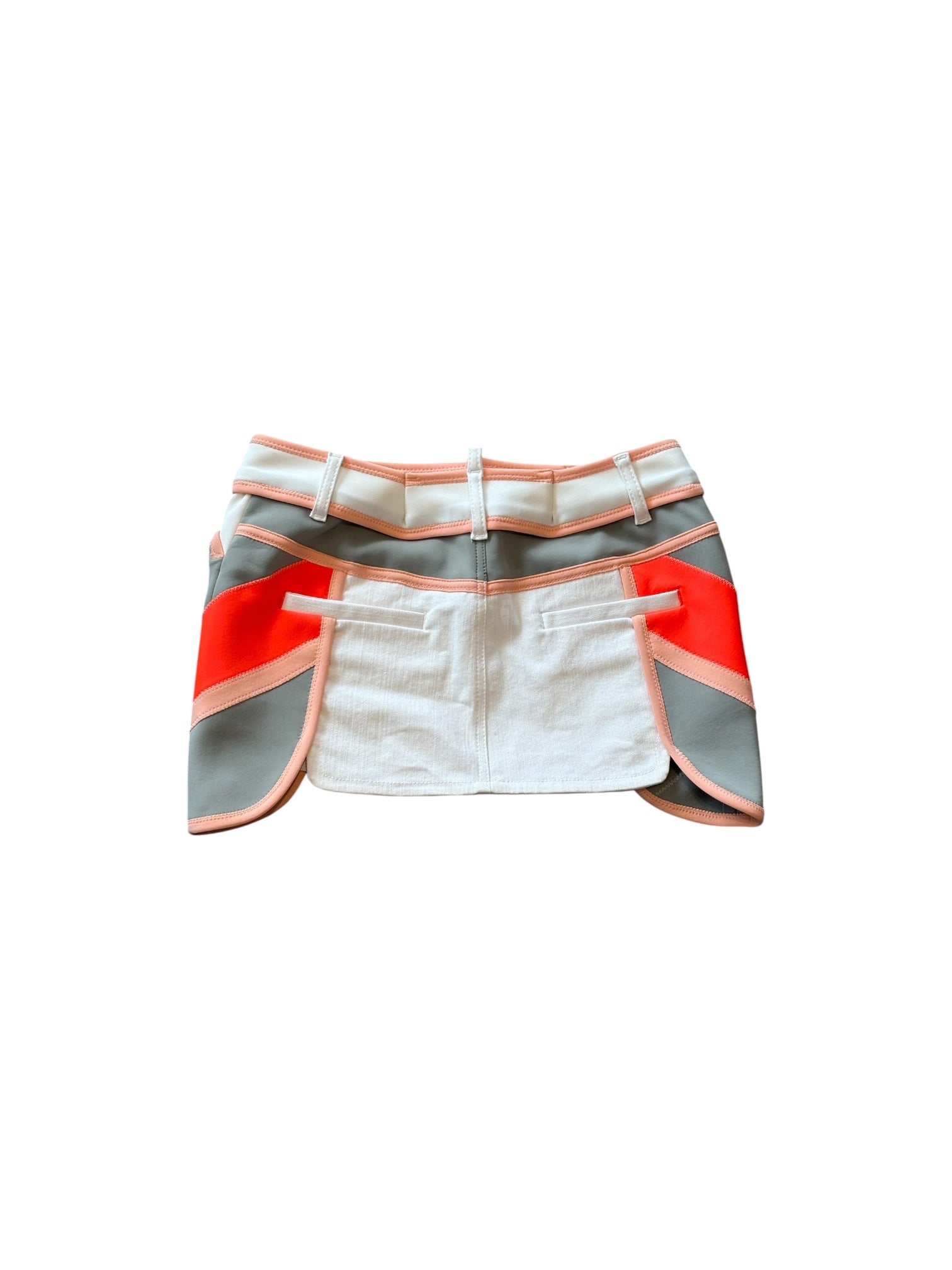 WHITE/GREY/PEACH 'SURFER' MINI SKIRT