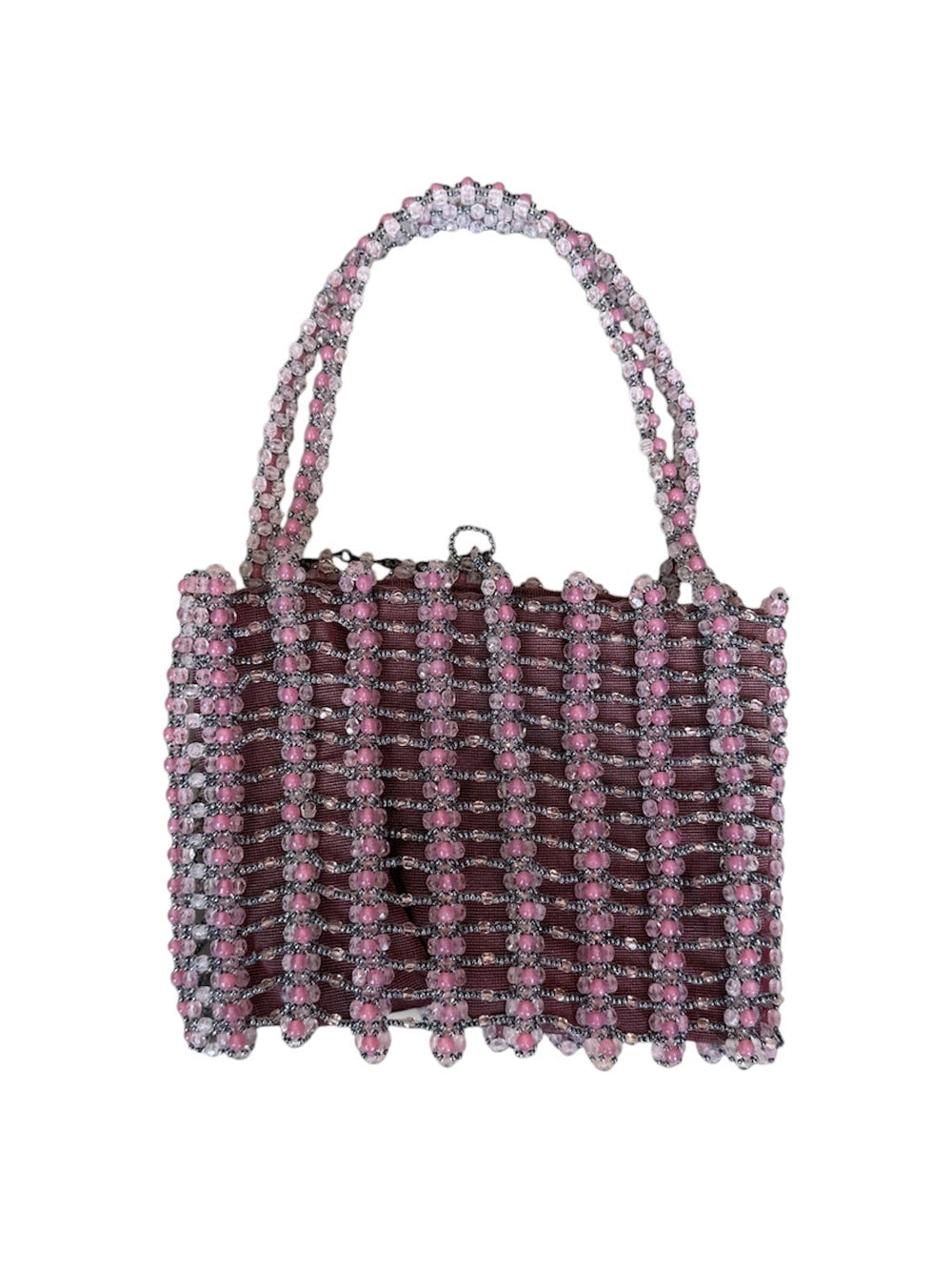 PINK & PURPLE BEADED MINI HANDBAG