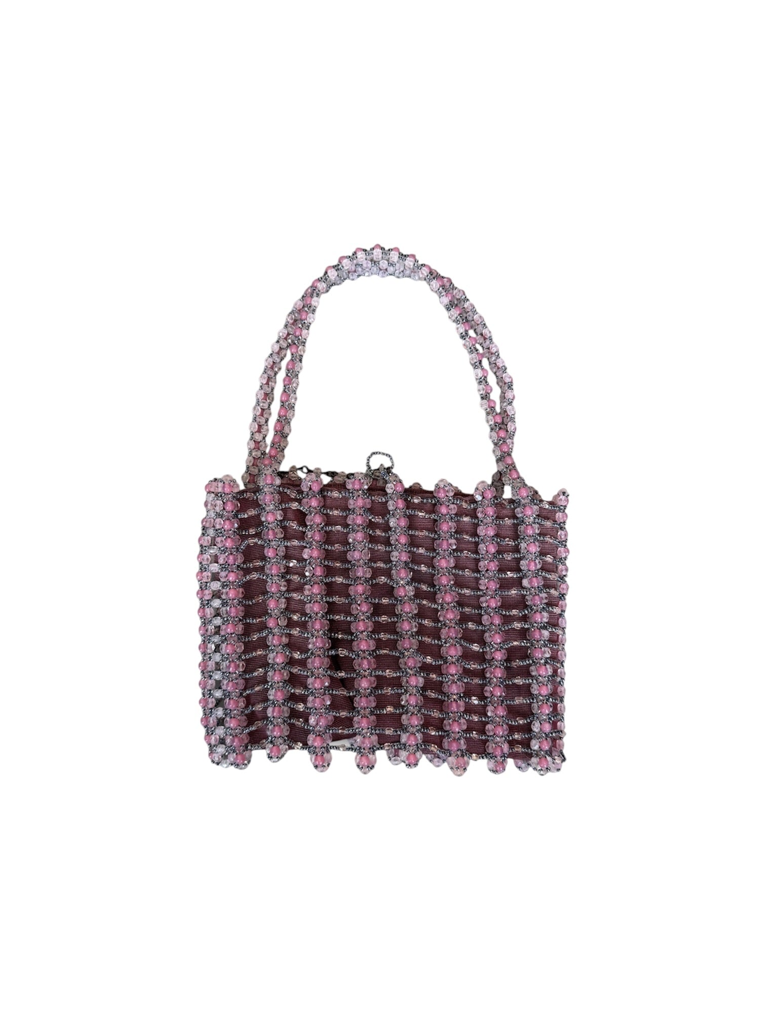 PINK & PURPLE BEADED MINI HANDBAG