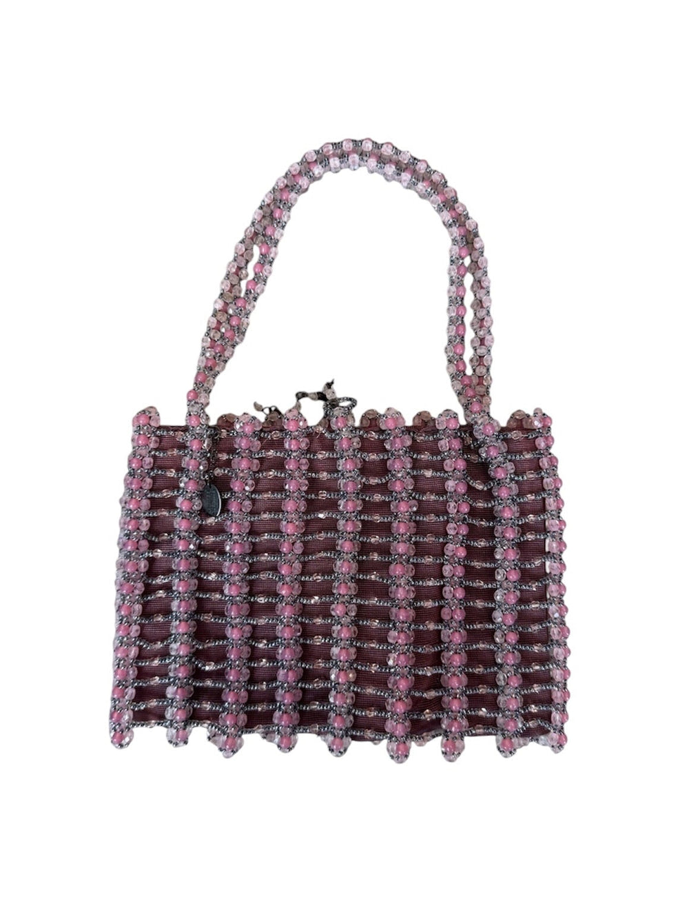 PINK & PURPLE BEADED MINI HANDBAG
