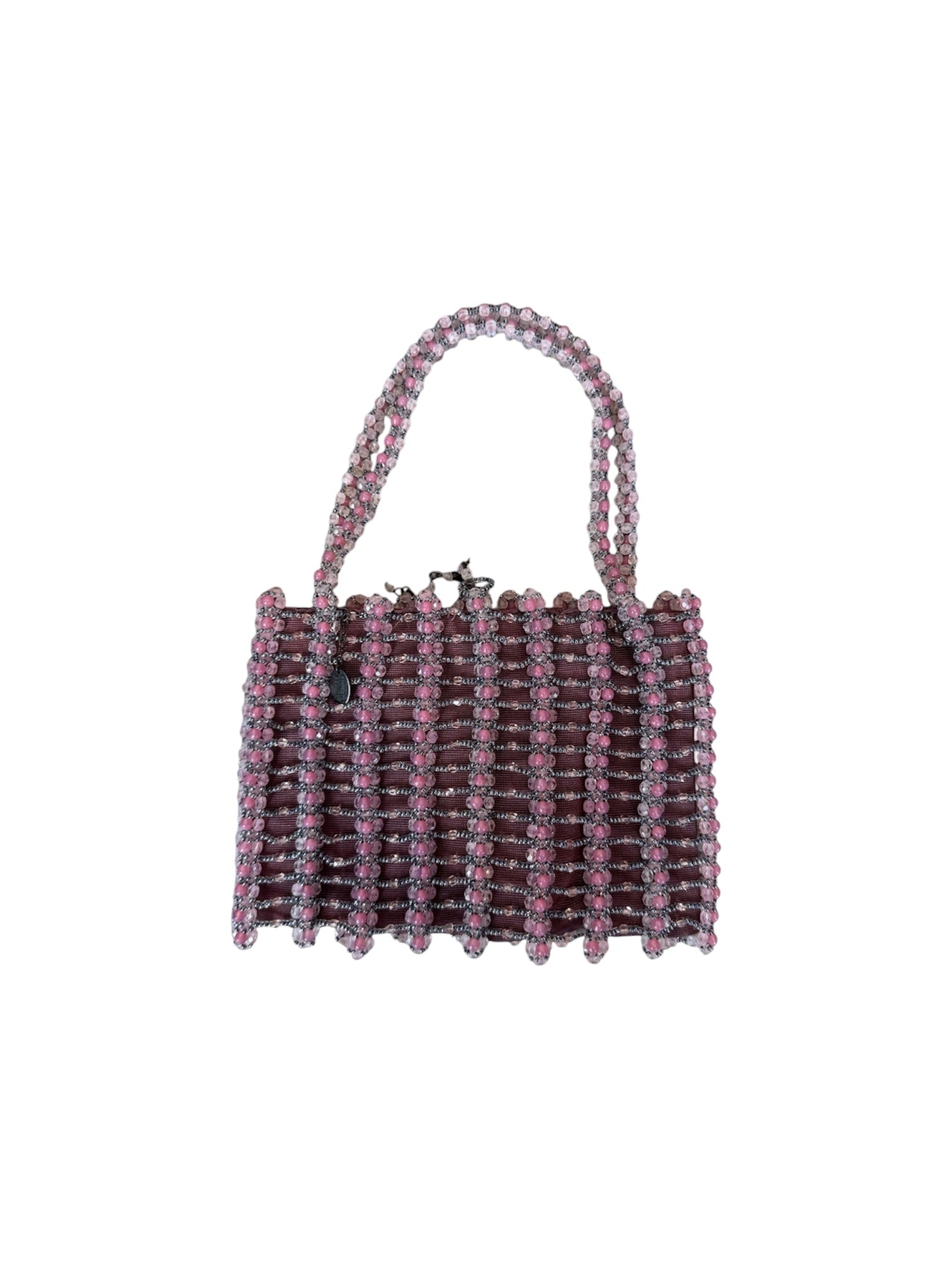 PINK & PURPLE BEADED MINI HANDBAG