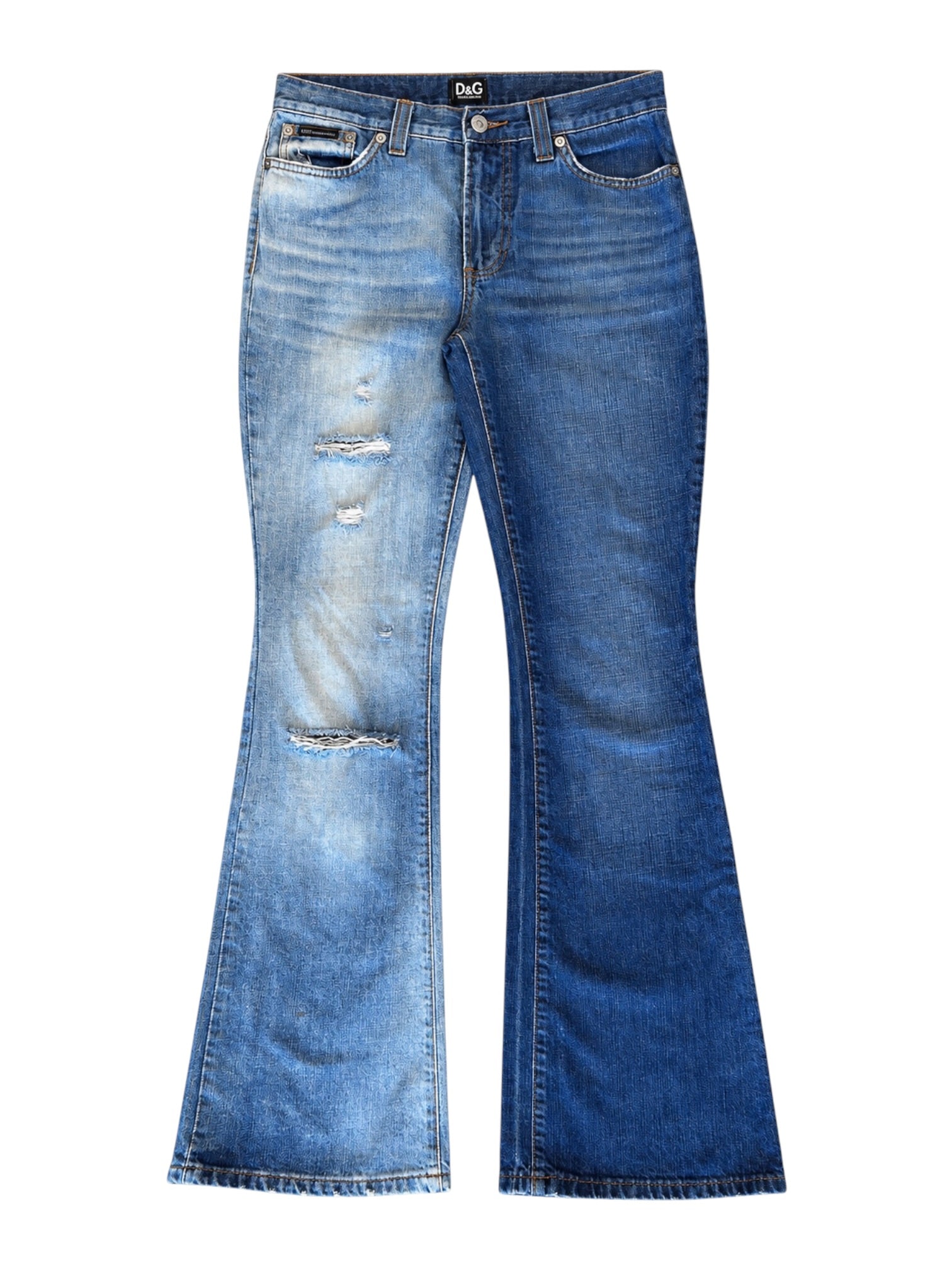 TWO-TONE SPLIT DENIM JEANS @ASMITH