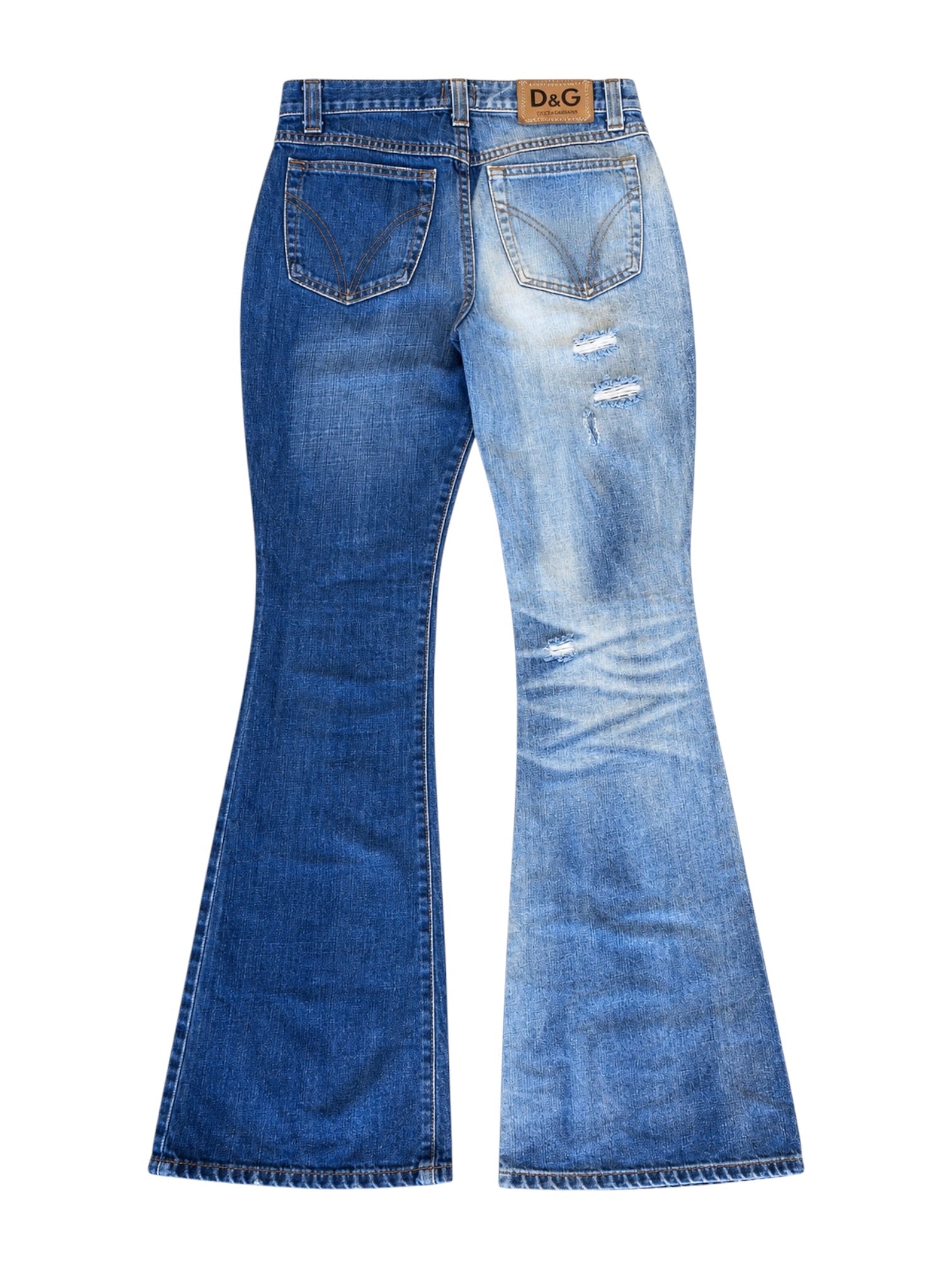 TWO-TONE SPLIT DENIM JEANS @ASMITH