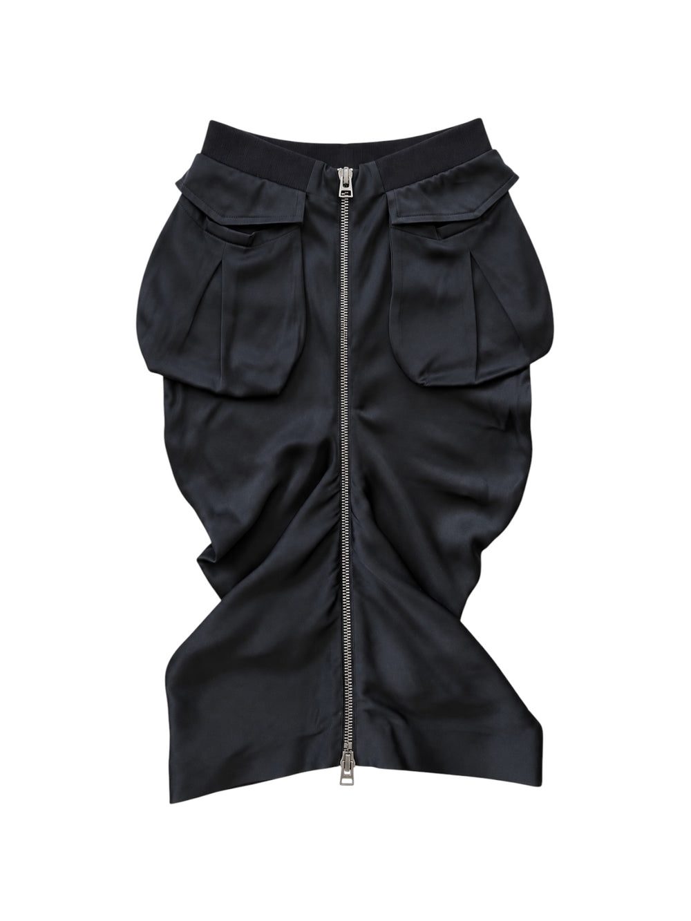 FW22 "SHOW 5 SAMPLE" BLACK OVERSIZED POCKET MIDI SKIRT