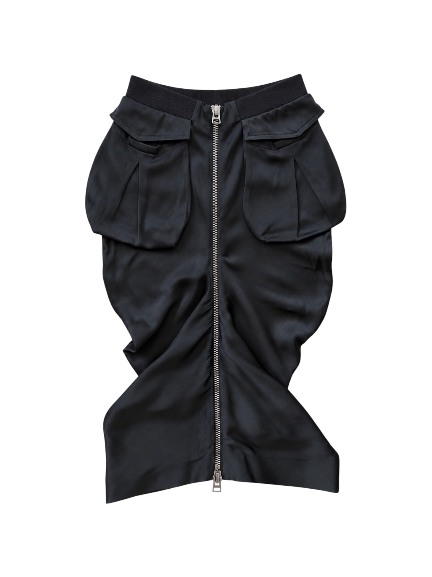 FW22 "SHOW 5 SAMPLE" BLACK OVERSIZED POCKET MIDI SKIRT