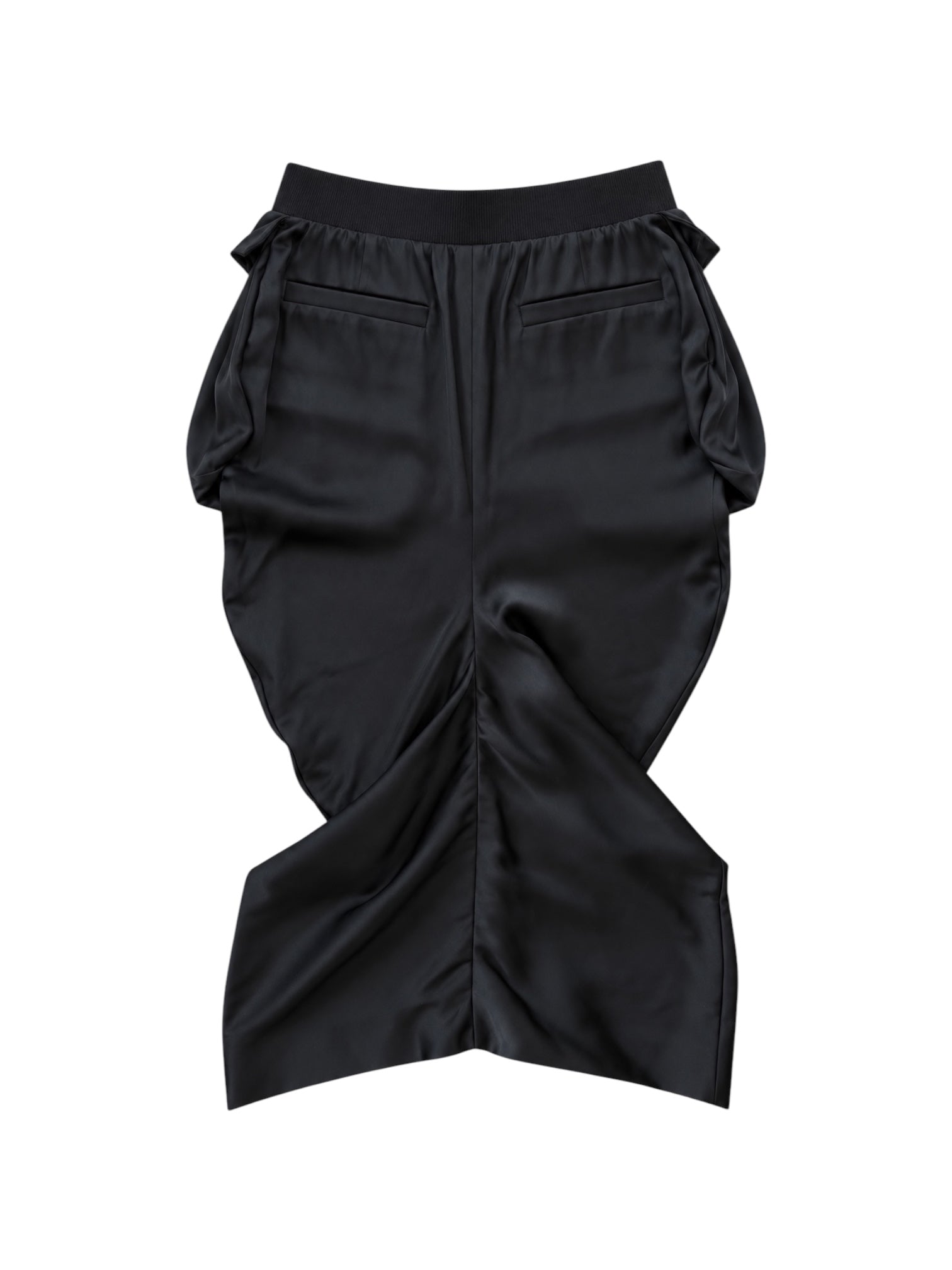 FW22 "SHOW 5 SAMPLE" BLACK OVERSIZED POCKET MIDI SKIRT