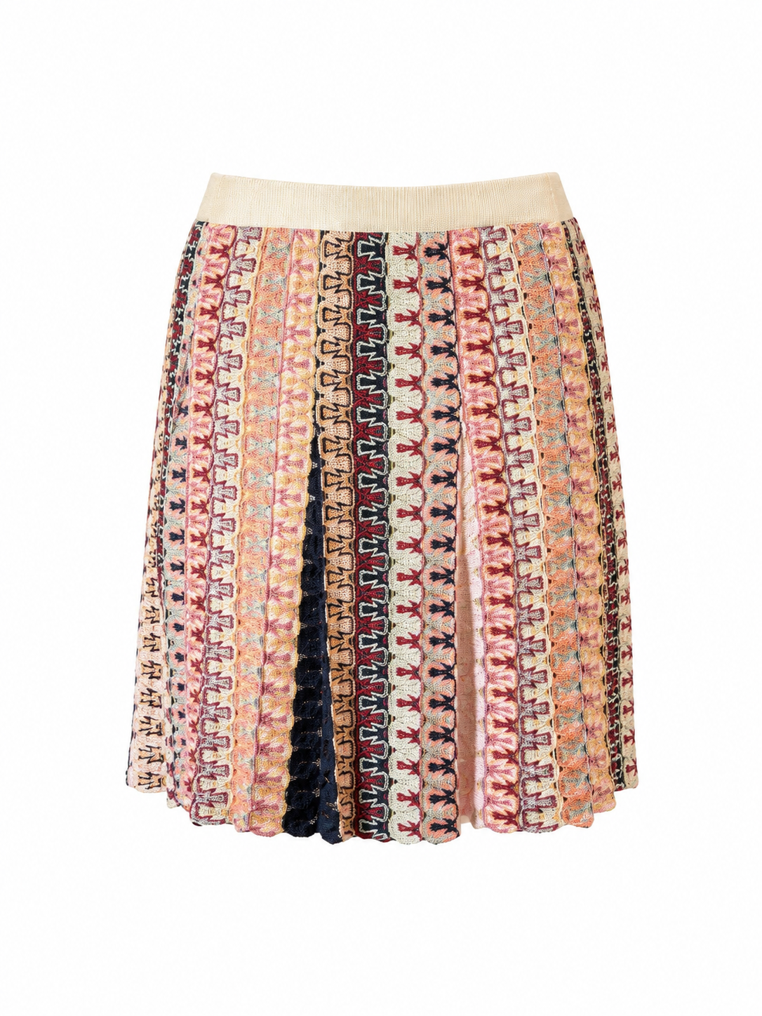PASTEL MULTICOLOR CHEVRON KNIT BUTTON SKIRT (AS IS) @IRIK