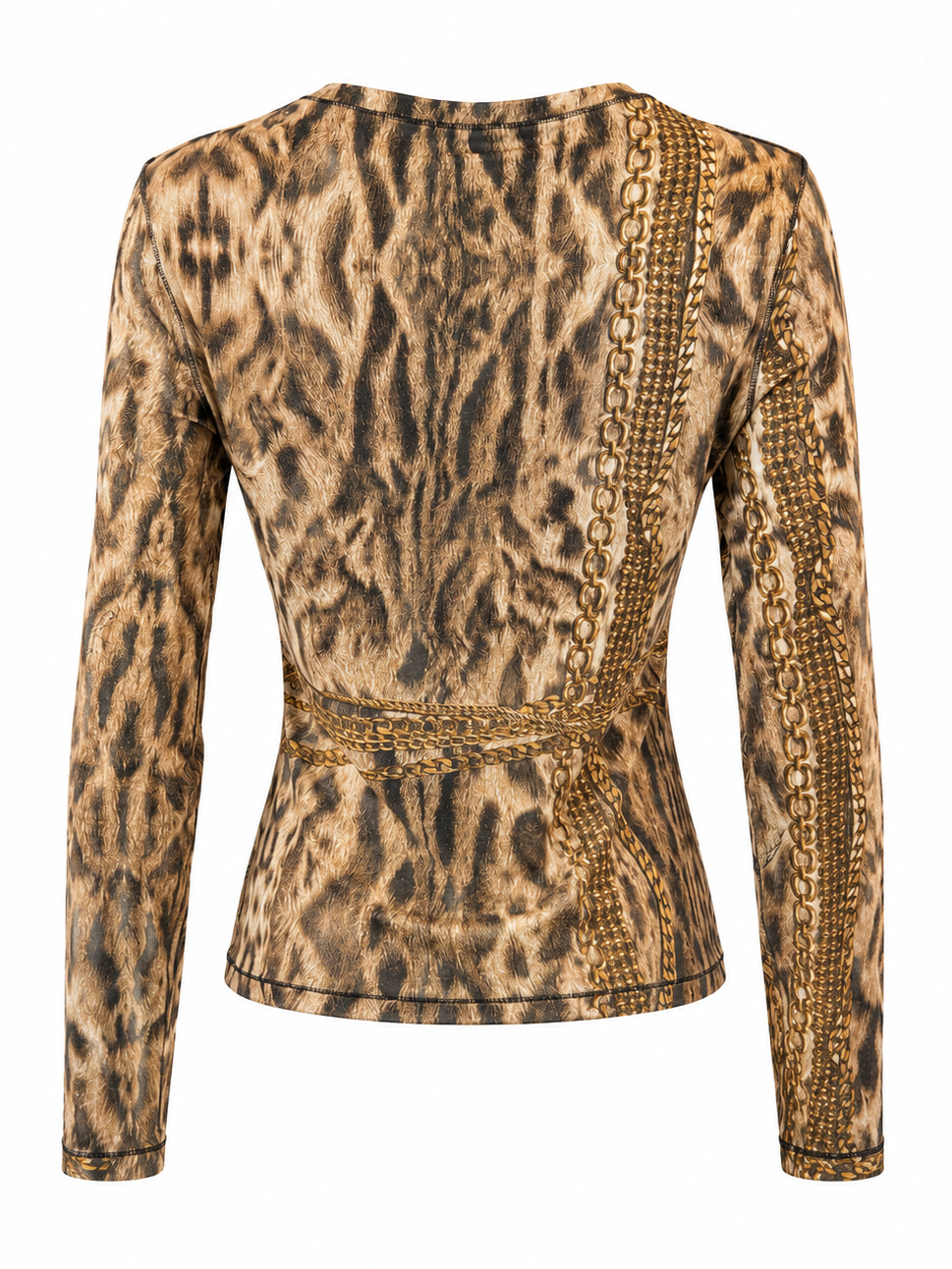2003 LEOPARD & GOLD CHAIN PRINTED L/S TOP