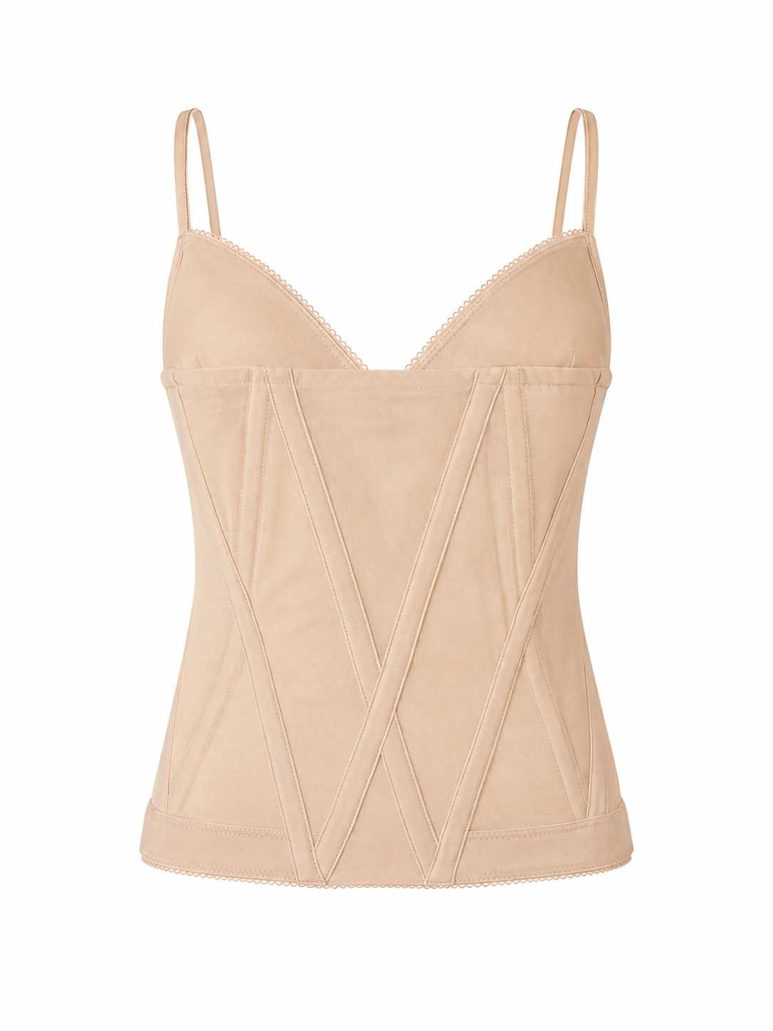 BEIGE MESH CORSET WITH BRA UNDERLAY