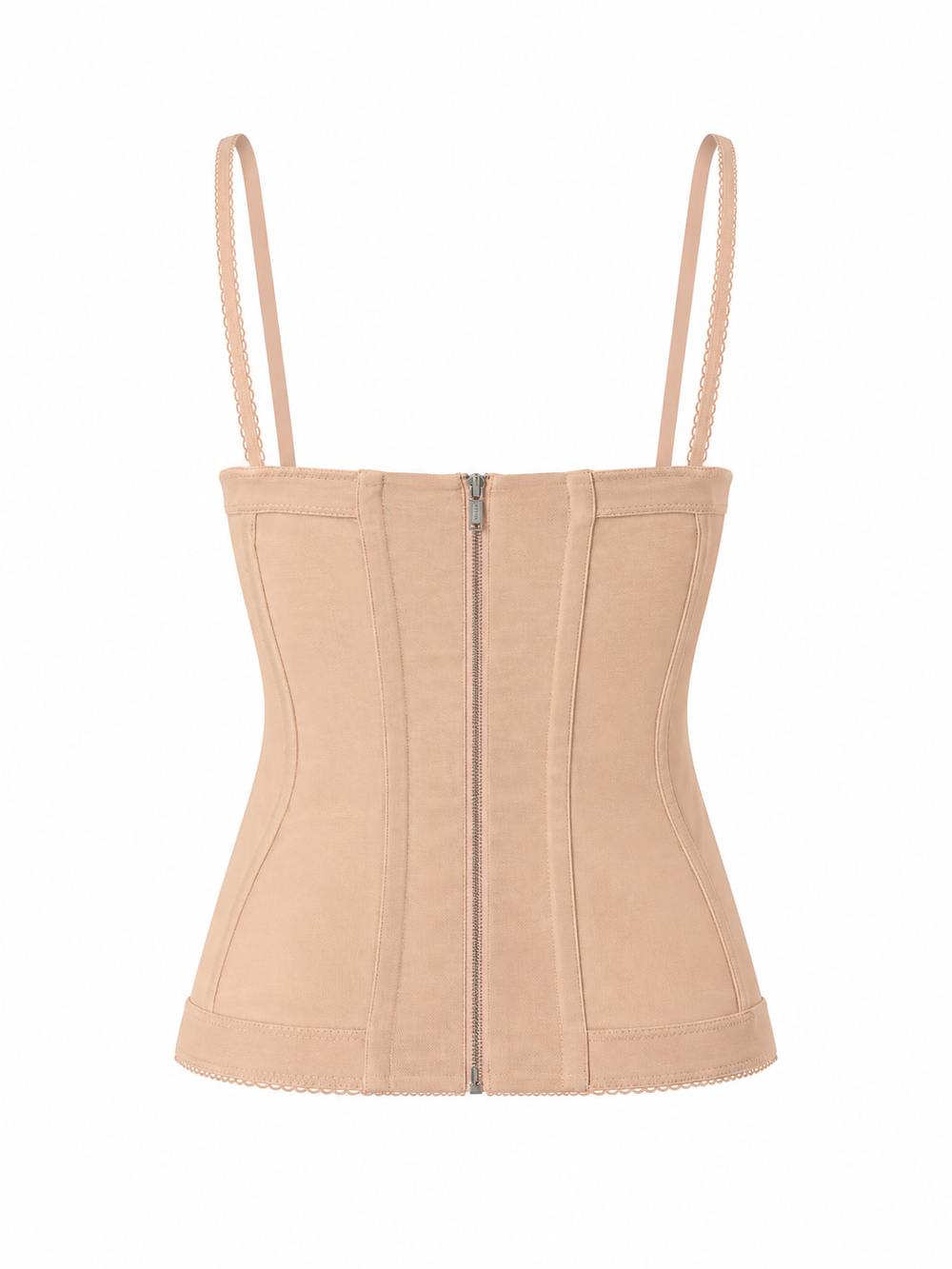 BEIGE MESH CORSET WITH BRA UNDERLAY