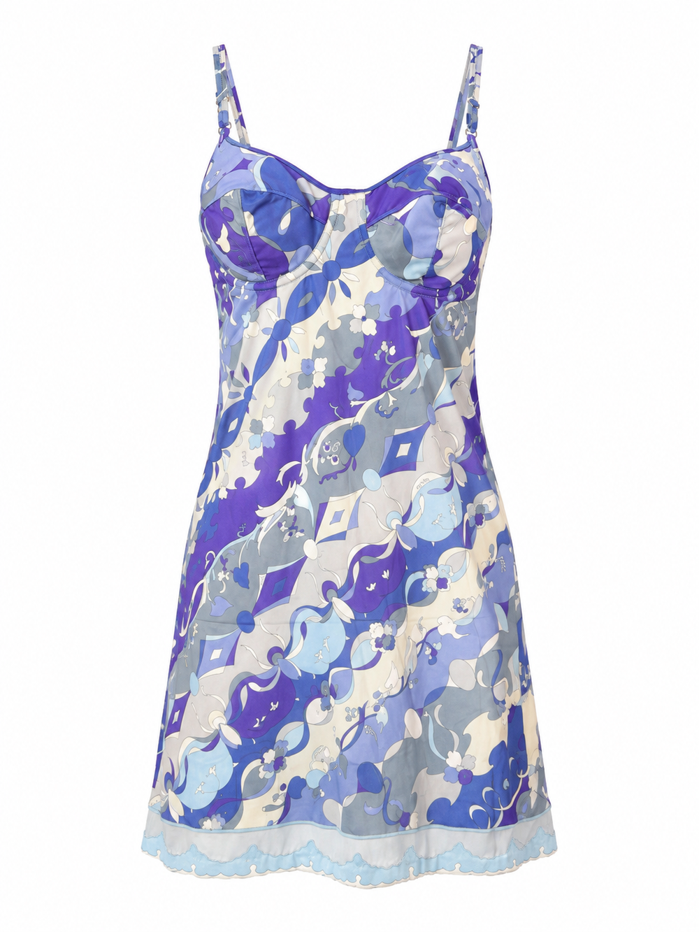 BLUE/PURPLE CLASSIC PRINTED SLIP DRESS