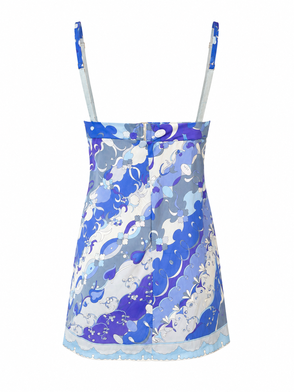 BLUE/PURPLE CLASSIC PRINTED SLIP DRESS