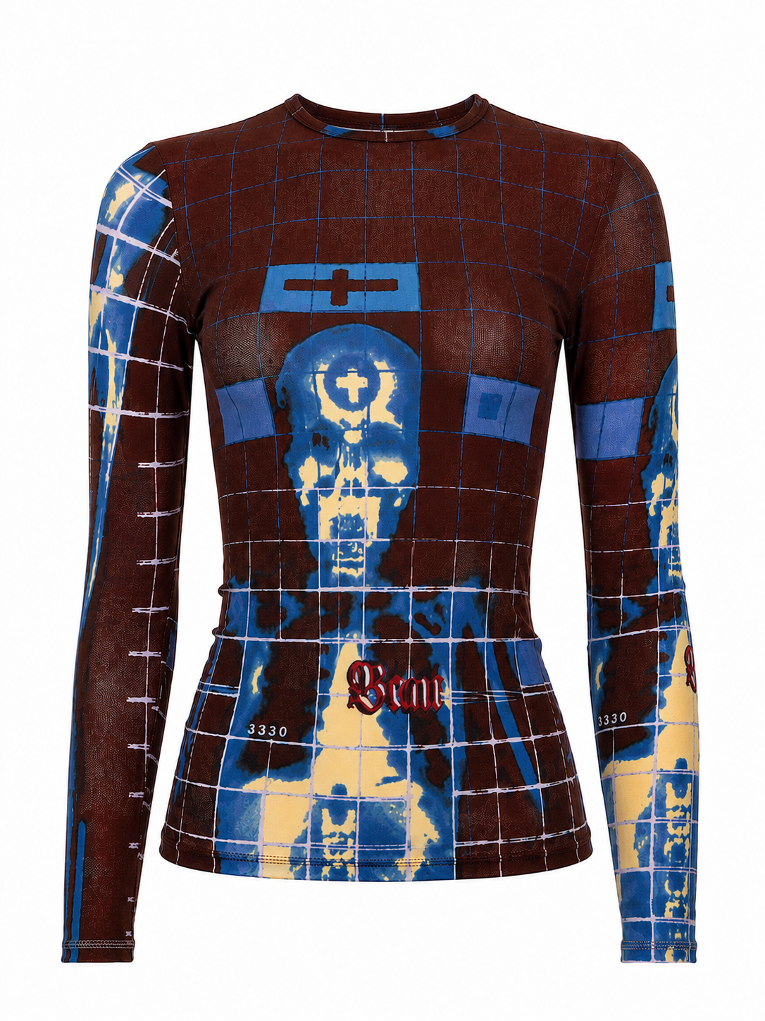 SS96 BROWN AND BLUE SKELETON X-RAY L/S