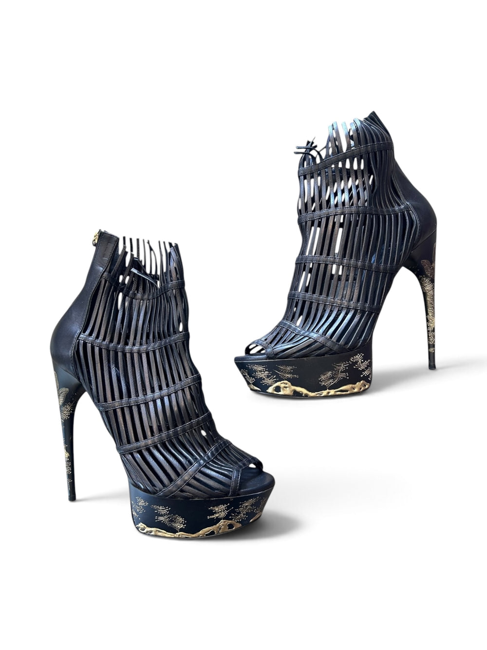 BLACK SAMURAI CAGE HEELS @SM