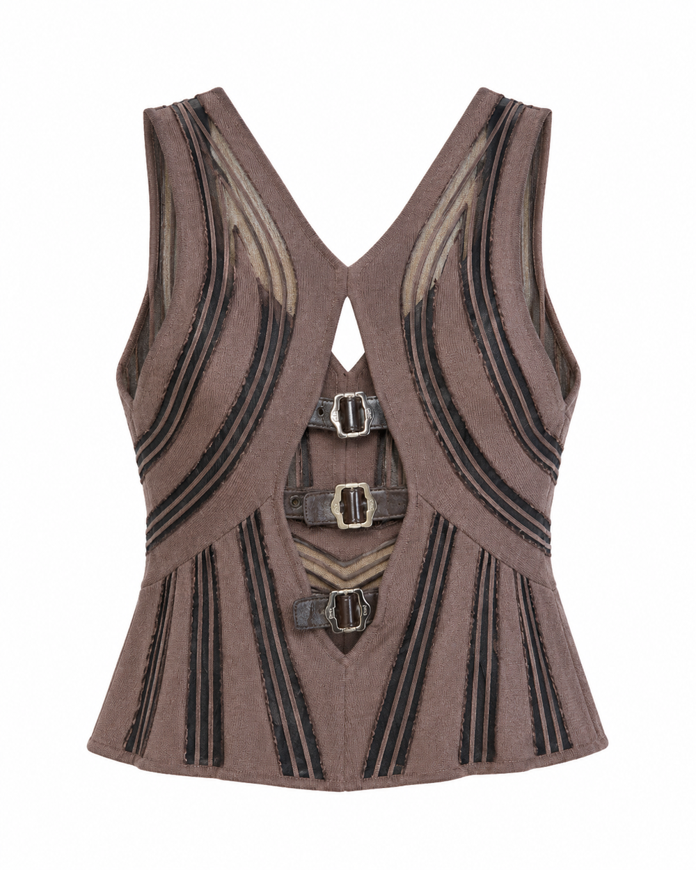 GALLIANO ERA BROWN BUCKLE TOP @SM