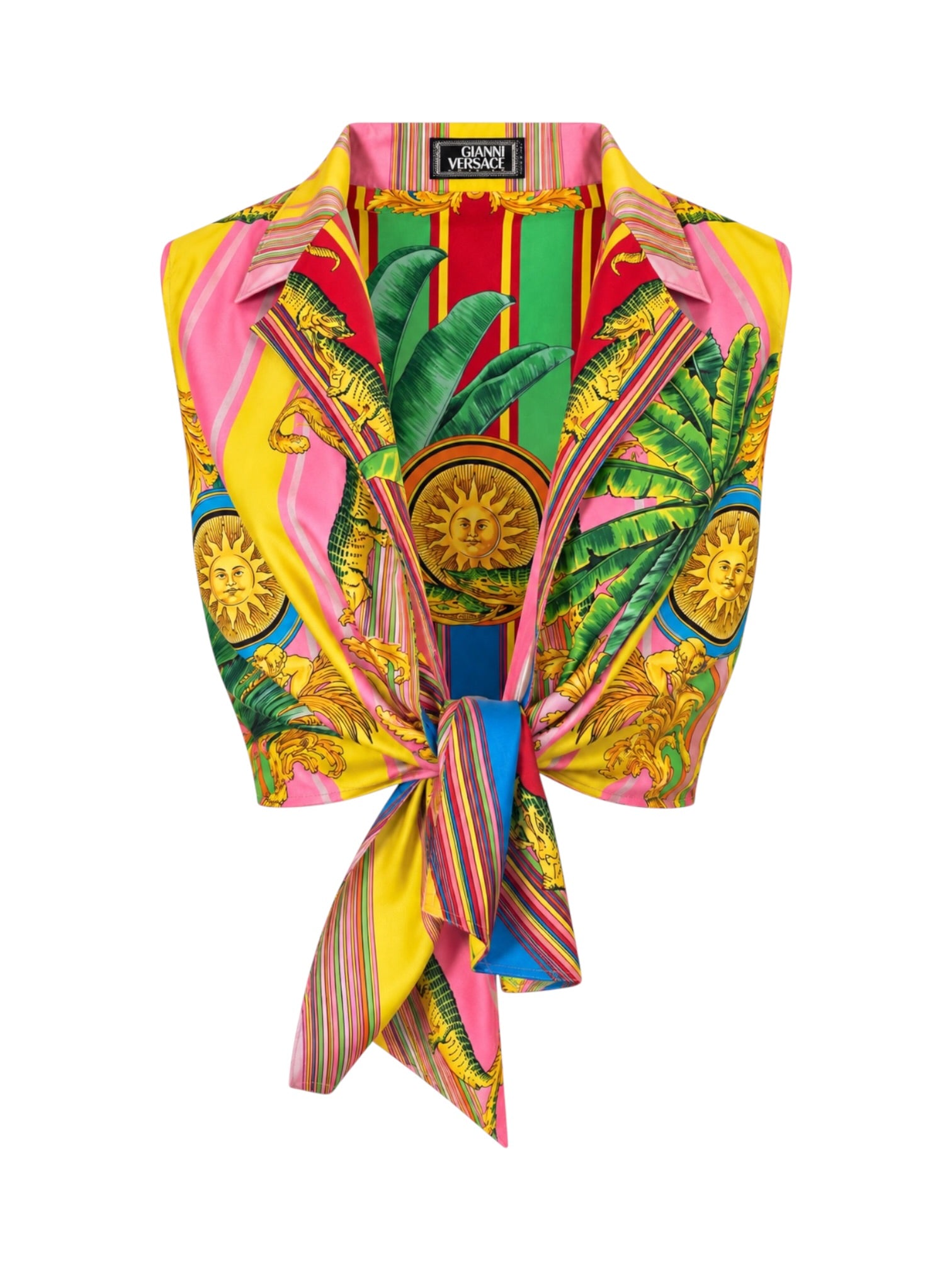 SS93 'MIAMI' PRINTED SILK TIE UP VEST @JCCG
