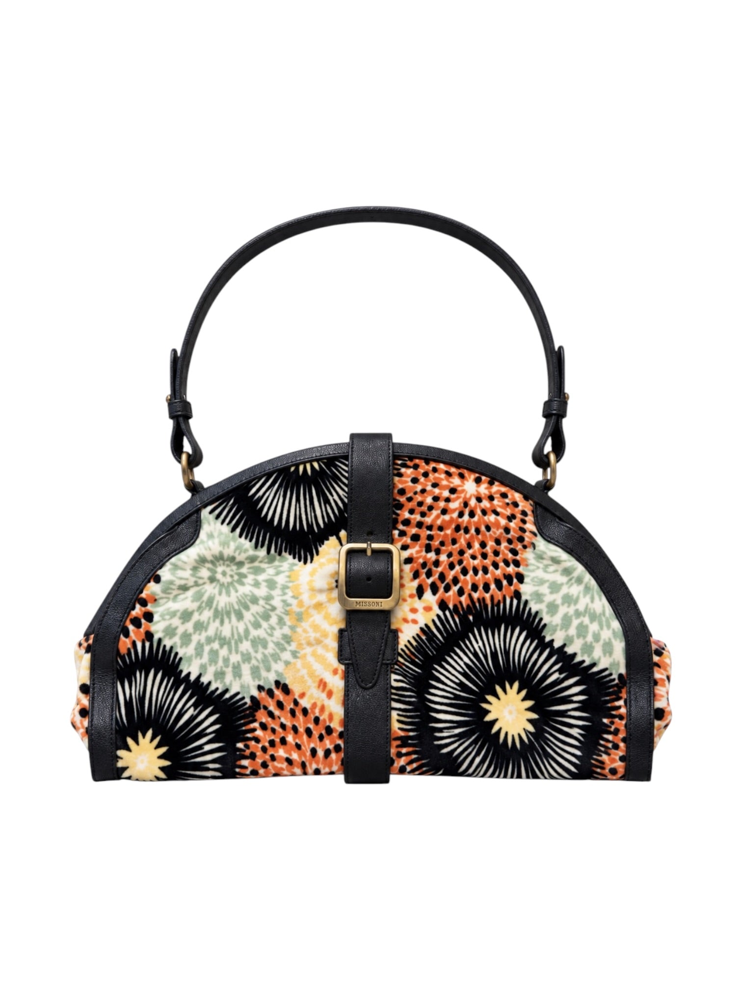 ABSTRACT FLORAL VELOUR SHOULDER BAG @SM