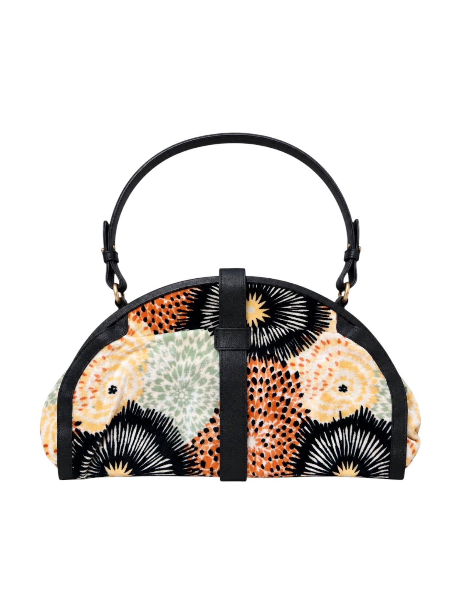 ABSTRACT FLORAL VELOUR SHOULDER BAG @SM